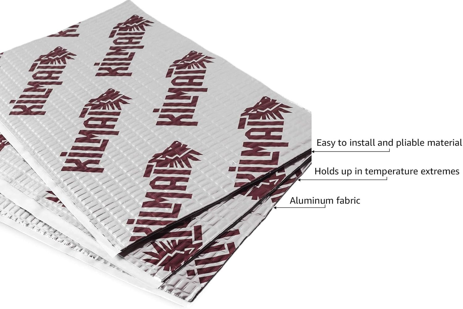 KILMAT 80 Mil Car Sound Deadening Mat - 10 sqft Butyl Automotive Sound Insulation - Silver with Logo for Audio Noise Dampening