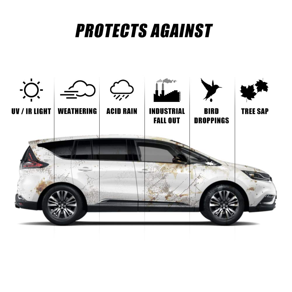 Autokcan Nano Ceramic Coating For Cars, 10H High Gloss 50Ml Anti-Scratch Sio2 Ceramic Coating Super Hydrophobic Mirror Paint Sealant Protection With Gloves 2 Years Warranty