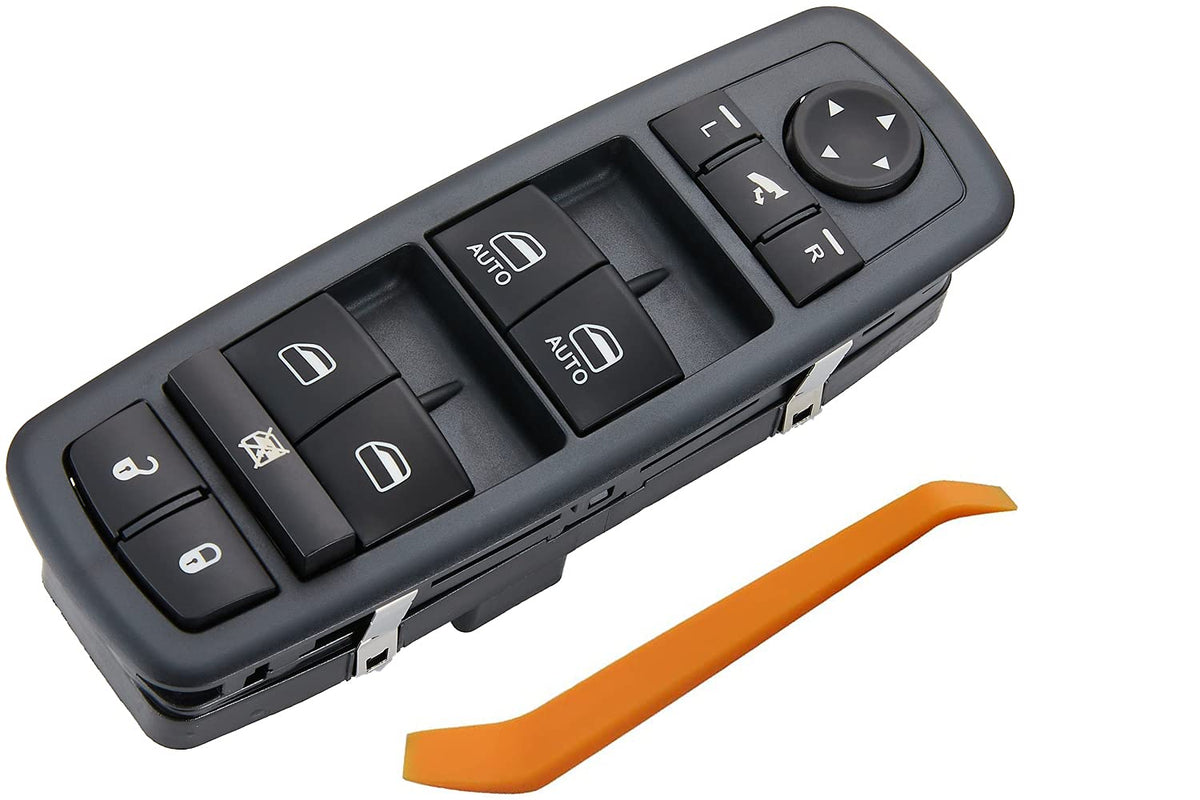 Zapsots Master Power Window Switch For 2012-2015 Chrysler Town & Country,12-15 Dodge Grand Caravan,13-15 Dodge Ram 1500 2500 Front Left Driver Side Control Switches.68110867Ab(Green Light).3+9 Pins