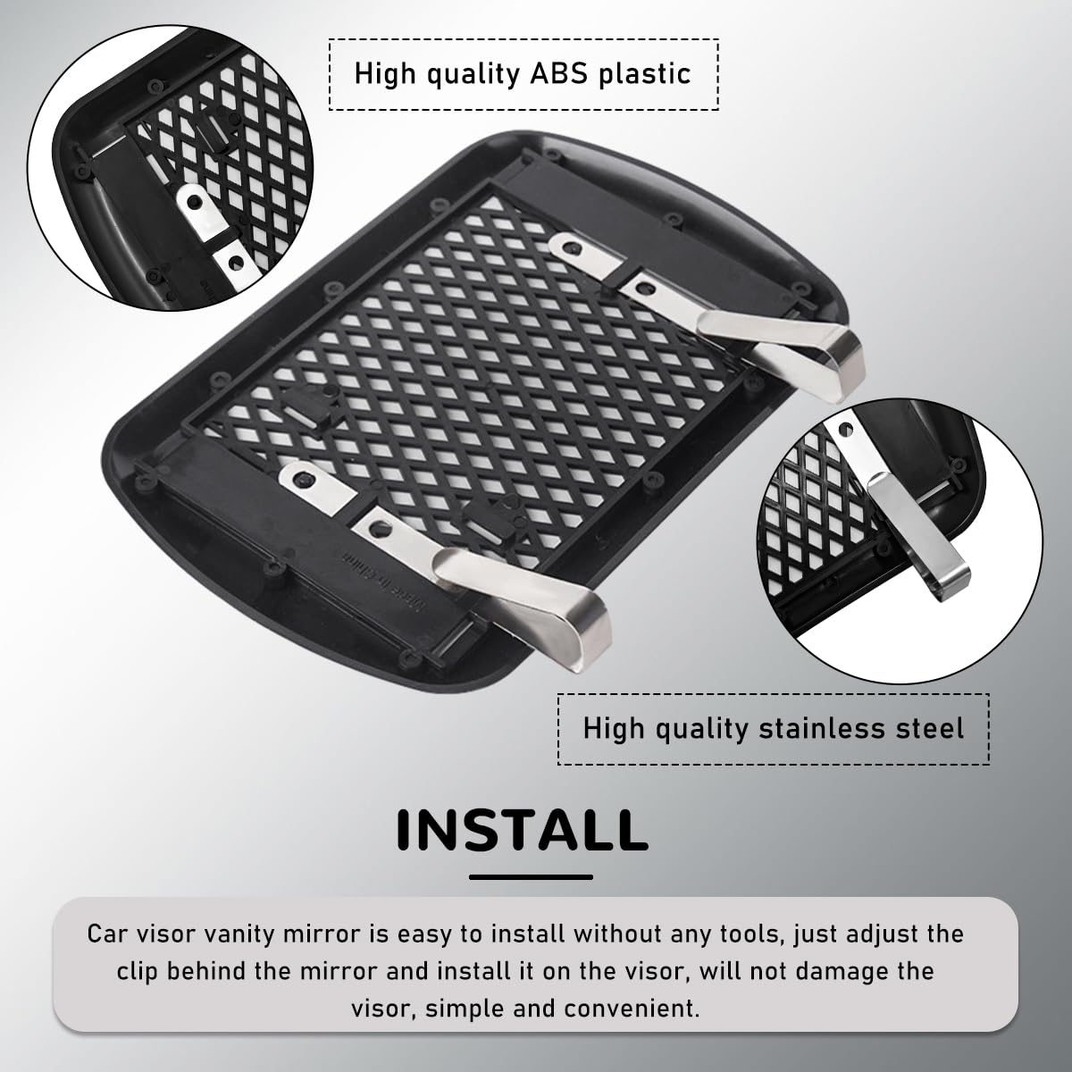 povtii Car Sun Visor Vanity Mirror, Clip-on Automotive Makeup Sun-Shading Mirror, Universal Vehicle Sun Visor Cosmetic Vanity Mi