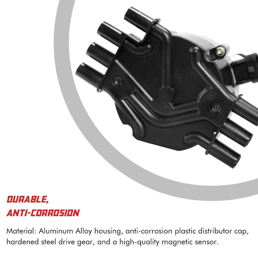 Efi Distributor For 1995-2007 Chevy Gm V6 4.3L 262 Ignition Distributor 6 Cylinders Vortec With Black Cap