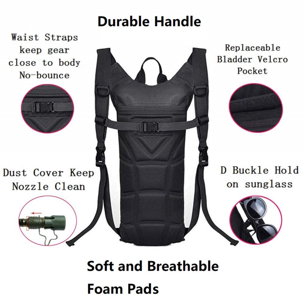 Atbp Tactical Water Hydration Pack Camel Backpack Hydration Carrier Backpack,3L Water Bladder Backpack,Military Class,Leakproof For Running Jogging Cycling Hiking