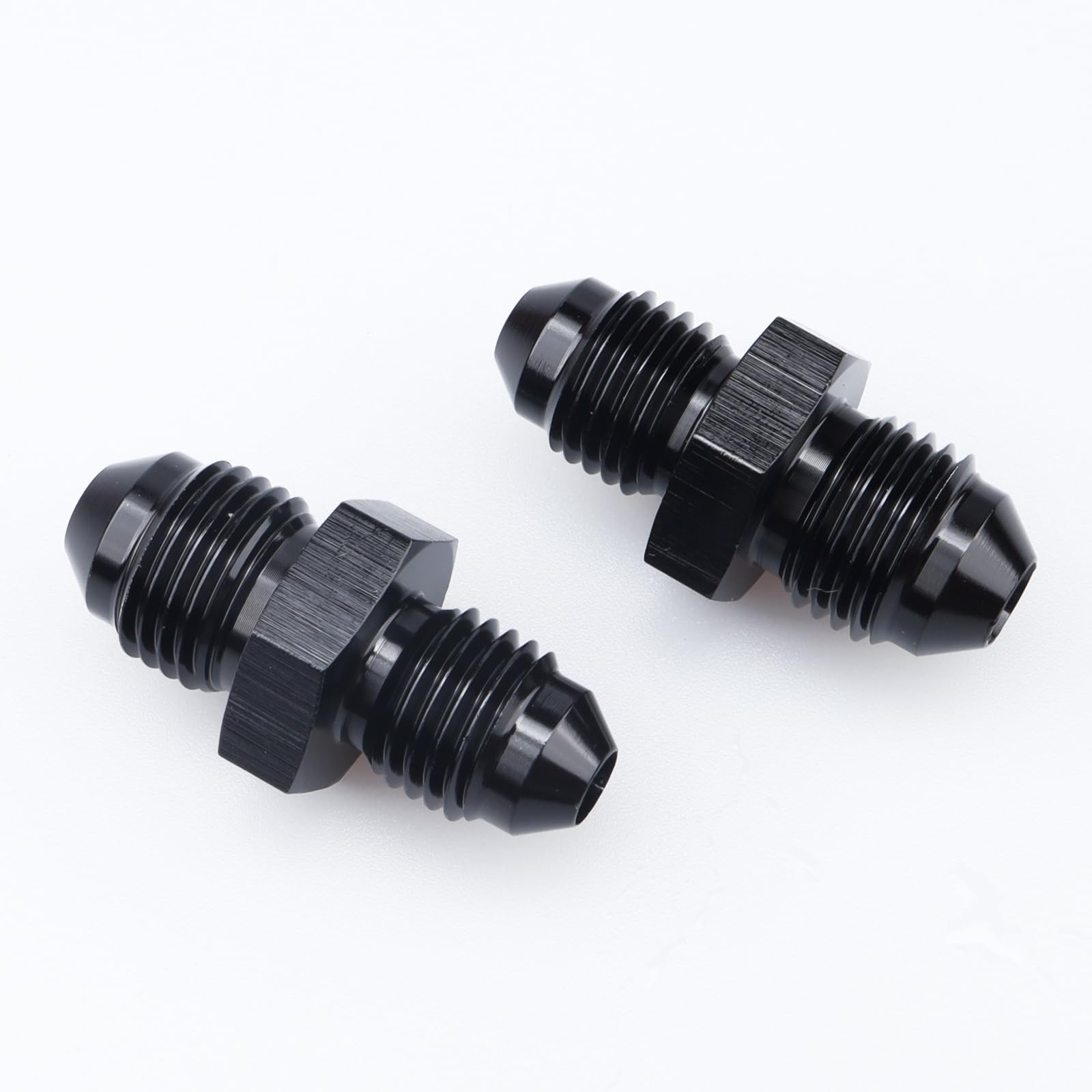 AC PERFORMANCE -5 AN to -4 AN Male Flare Reducer Coupler Union Adapter Fitting Aluminum Black, Pack of 2