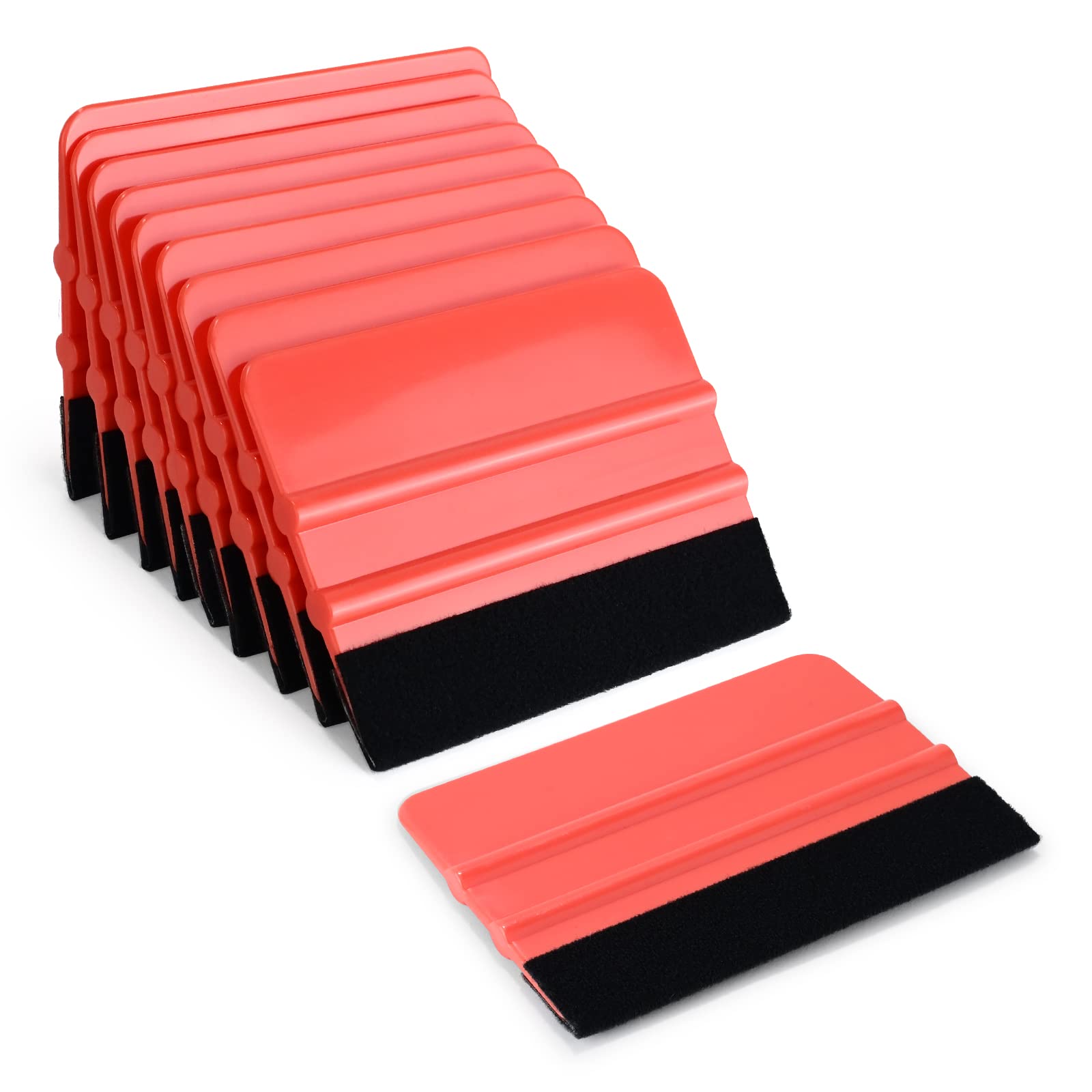 EHDIS 10pcs Vinyl Squeegee 4 Inch Car Vinyl Scraper Decal Applicator Window Tint Wallpaper Smoothing Tool with Black Fabric Felt