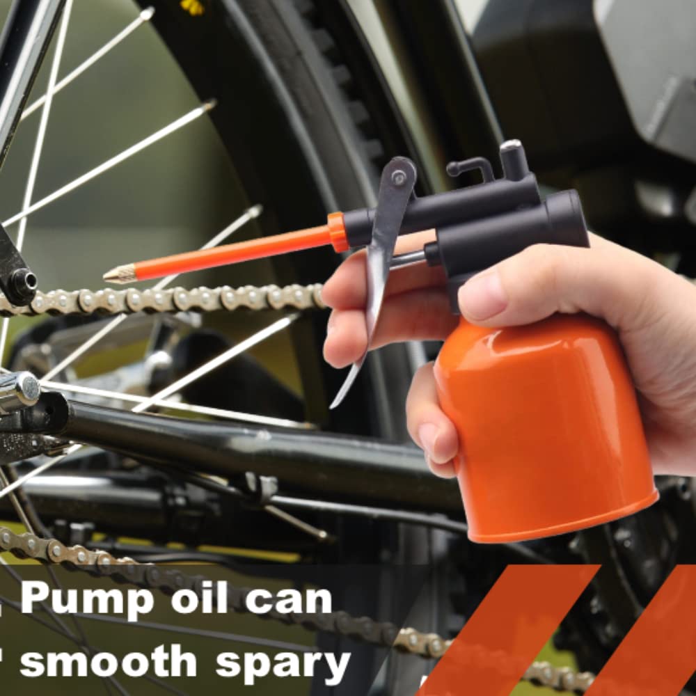 Usunrise 250Ml Metal Oil Can With Rigid & Flexible Spouts (Oranger)