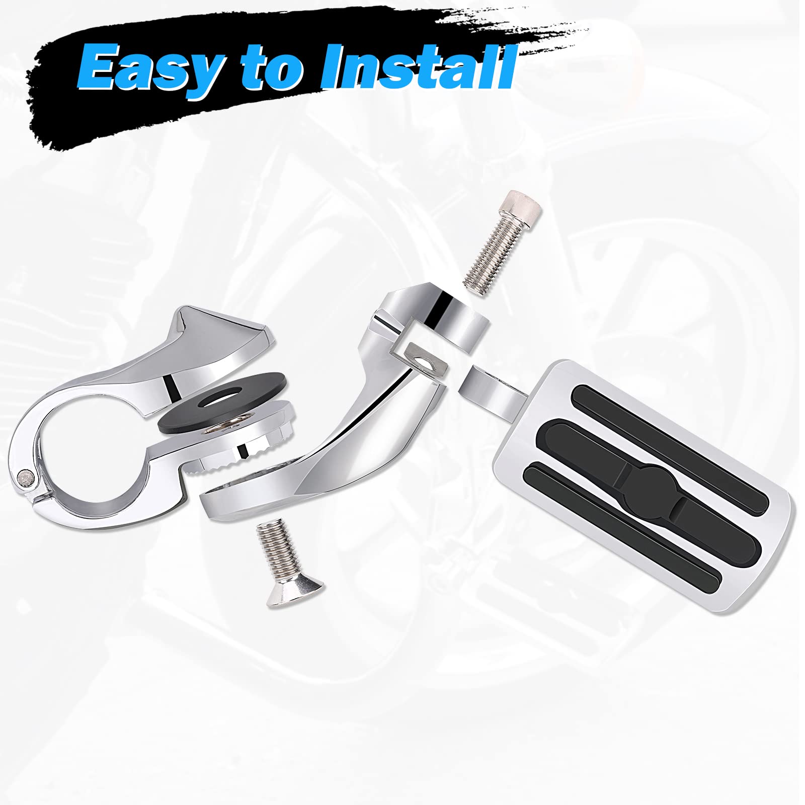 KONDUONE Motorcycle Highway Pegs Foot Rests fit 1.25'' Engine Guard Parts Replacement for 1 1/4 Harley Davidson Road Glide, Elec