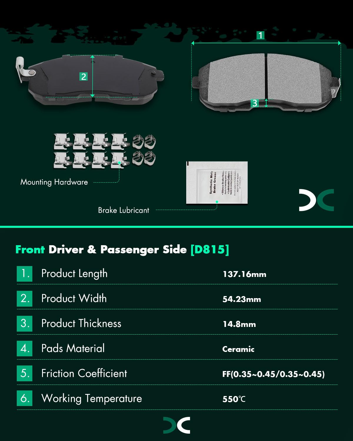 Ceramic Brake Pads Kits,Scitoo 8Pcs Brakes Pads Set Fit For 2003-2005 For Infiniti G35,2003-2005 For Nissan 350Z,2002-2013 For N