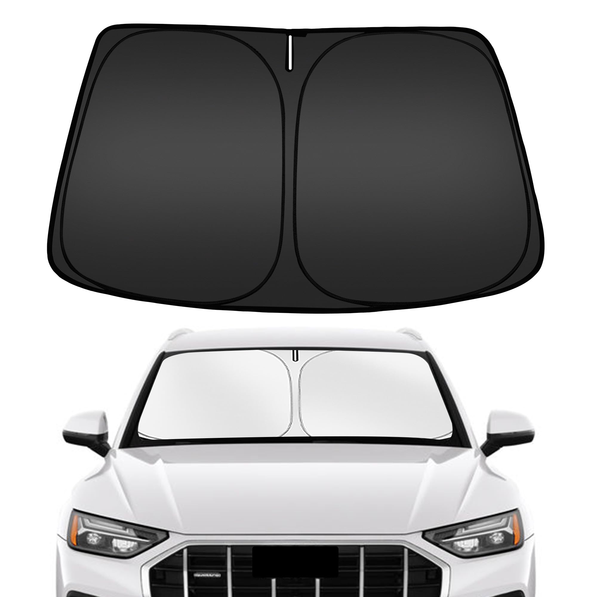 ARISMOTOR Windshield Sun Shade for Audi Q5 2018-2025, Custom Fit Foldable Front Window Sunshade Sun Visor Protector, Block UV Ra