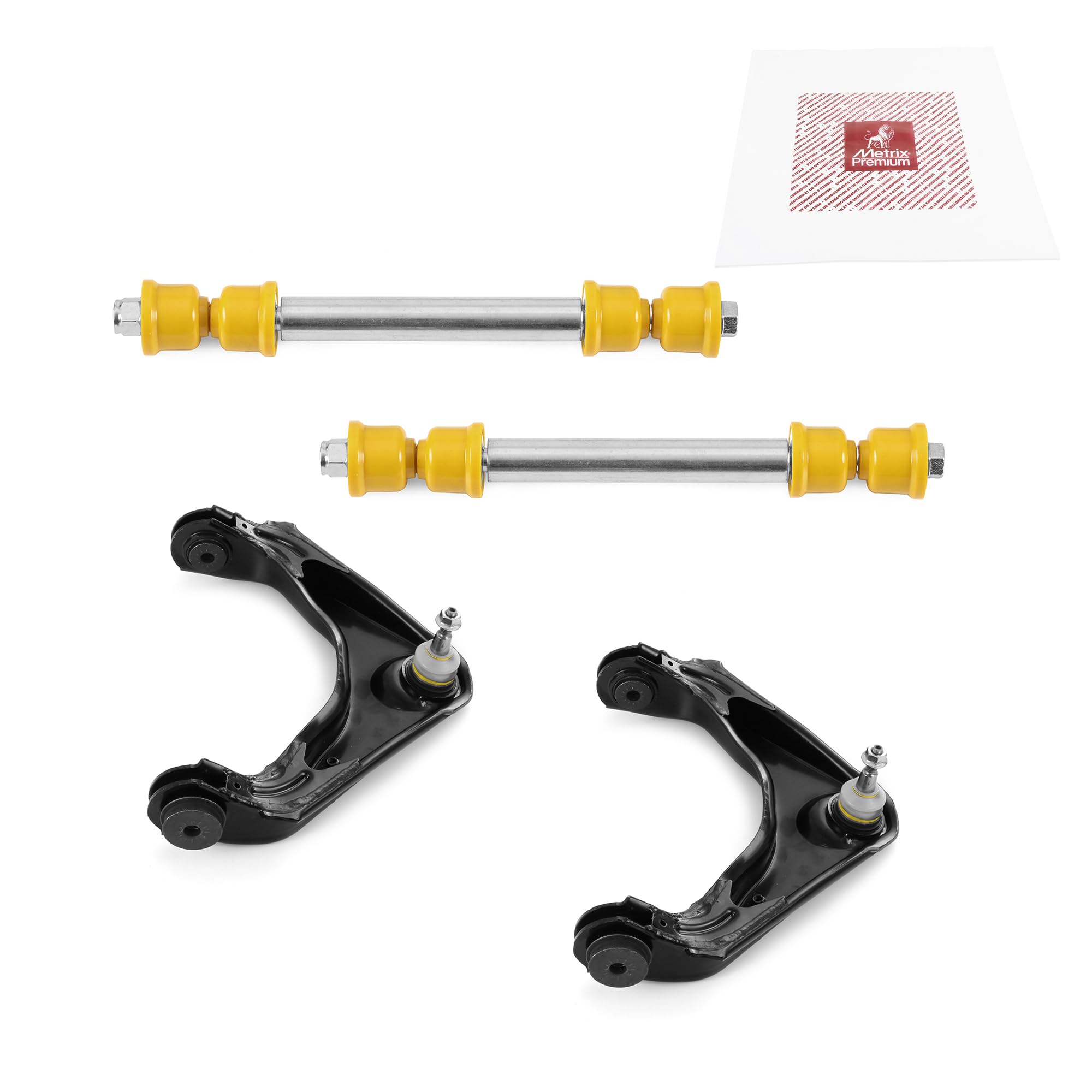 Metrix Premium Chassis Parts - 4 Pc Front L/R Upper Control Arm & Front Sway Bar Stabilizer End Link Kit Fits 02-06 Chevrolet Av