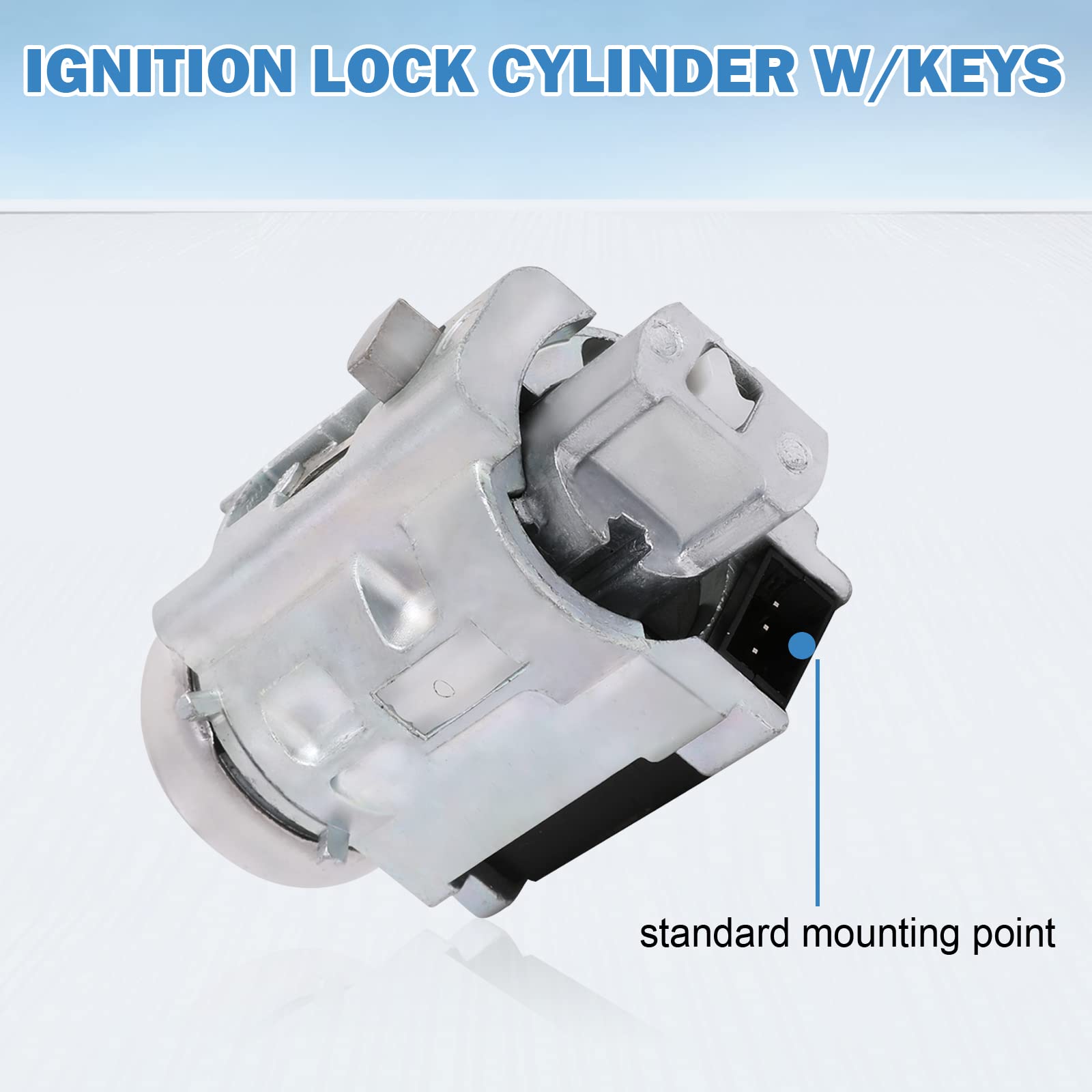Ignition Lock Cylinder W/Keys & Passlock Chip Starter - Compatible With Chevy Malibu, Impala, Monte Carlo, Pontiac Grand Am, Oldsmobile Alero, Cutlass - Replace D1493F, 12458191, 25832354, 924-719