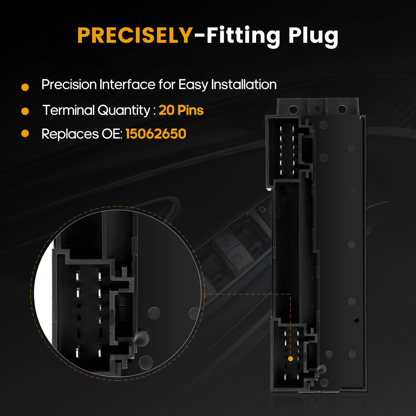 Roadfar Window Switch Power Window Switch Master Control Power Window Switch Front Driver Side Replacement Parts Fits For 2000-2002 Chevrolet 2000-2002 Gmc 15062650