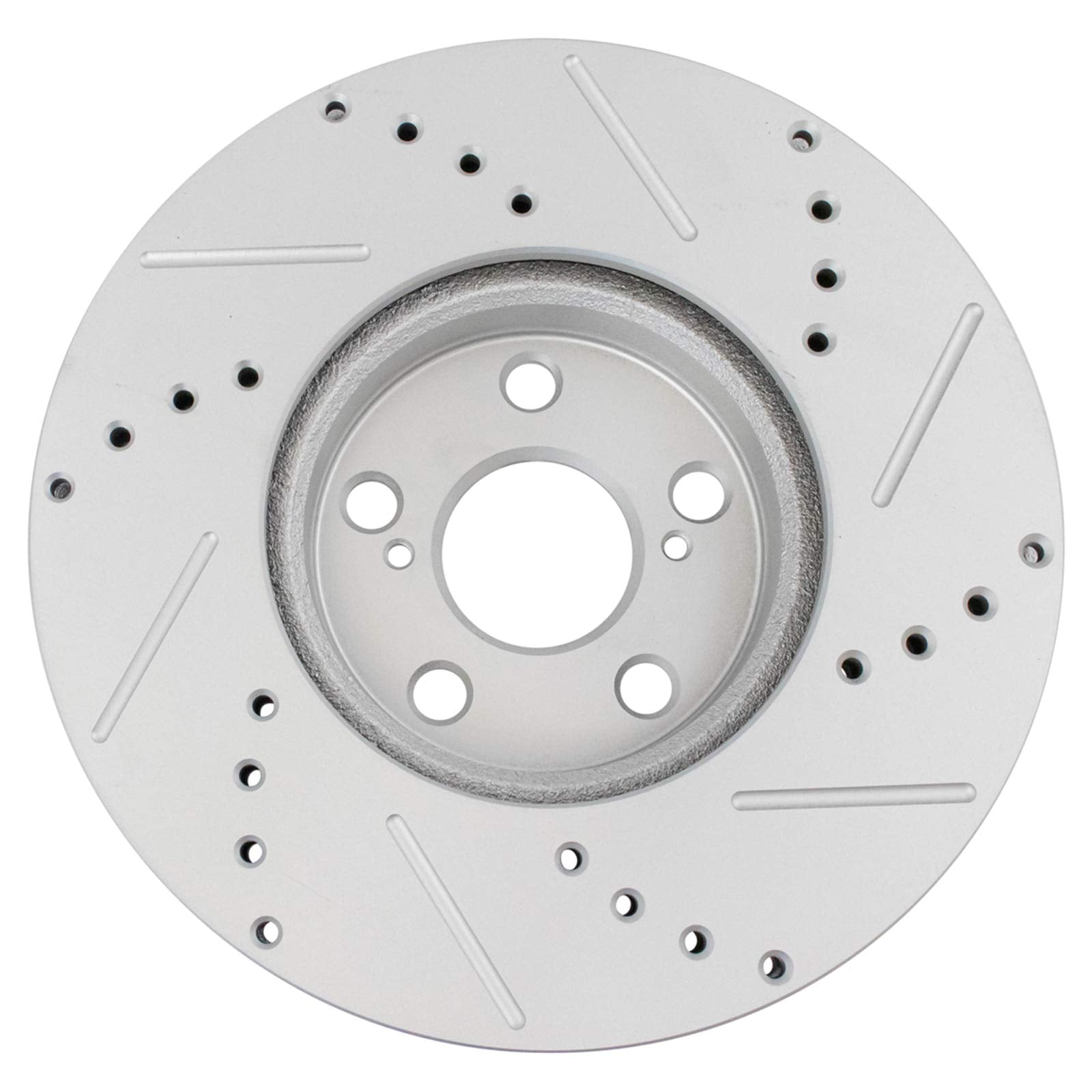 Trq Front Performance Brake Rotors Set Premium G-Coated Cross Drilled & Slotted Compatible With 2009-2010 Pontiac Vibe 2008-2014