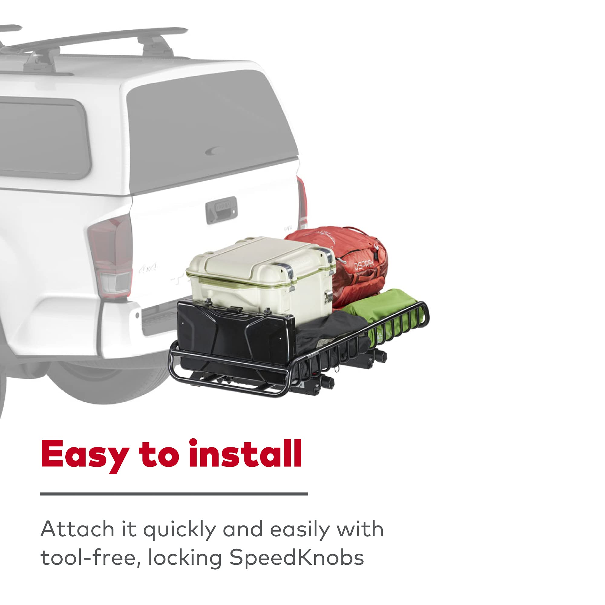 Yakima Exo Gearwarrior Versatile Sturdy Heavy Duty Alloy Steel Cargo Basket Mount Accessory For Exo Hitch Rack System, Black