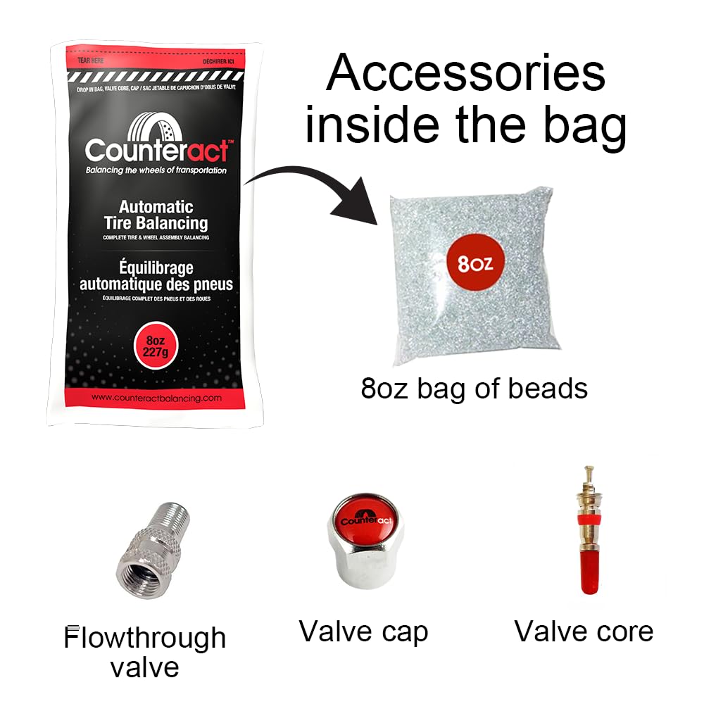 Counteract DIYDK-8 Do It Yourself Tire/Wheel Balancing Beads Dually Kit - Light/Medium Duty Truck Tires, (6) 8oz DIY Bead Bags,