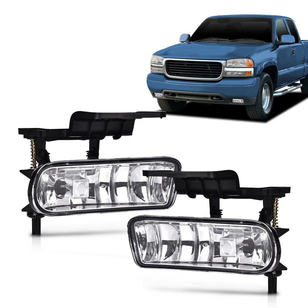 ANDPLAY Fog Lights Lamp Left & Right Compatible With Chevy Silverado 1500 2500 1999-2002/Chevy Silverado 1500HD 2500HD 3500 2001