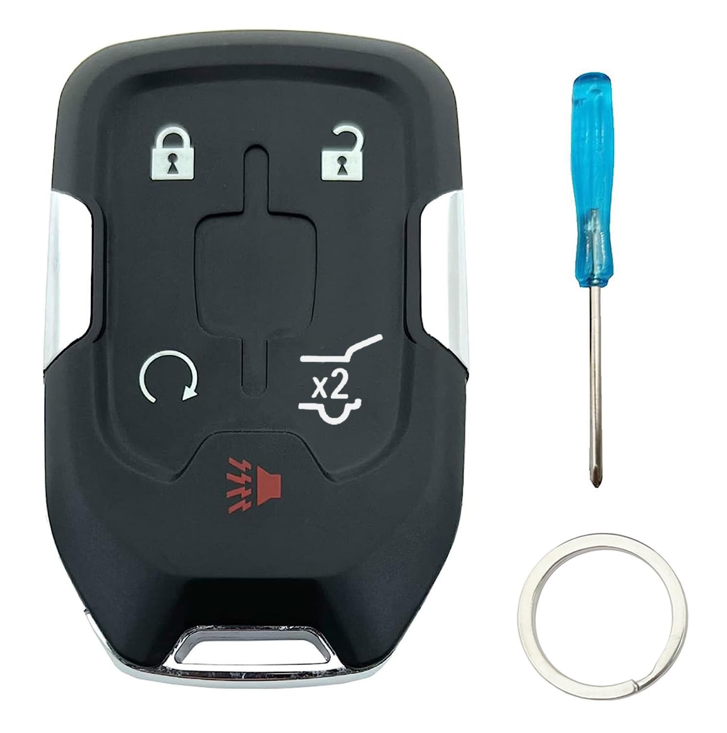 Smart Key Fob Cover Case Shell Fit For Gmc Yukon Acadia Terrain Chevy Tahoe Suburban Silverado Keyless Entry Remote Key Fob (Wit