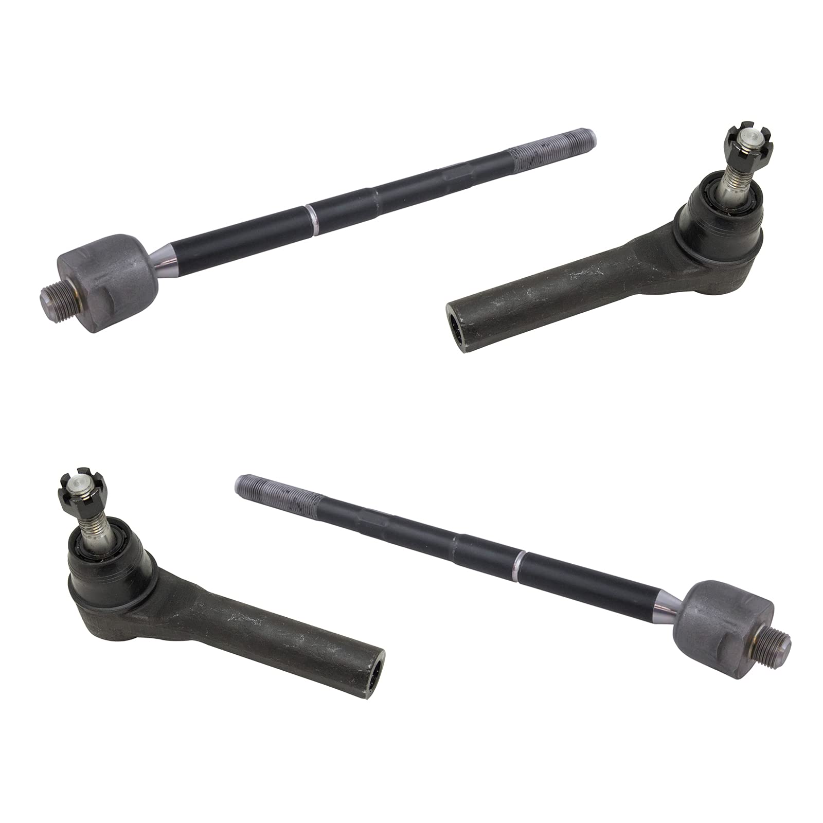 Trq Front Steering Inner Outer Tie Rod End Kit Set 4Pc Compatible With Silverado Tahoe Yukon