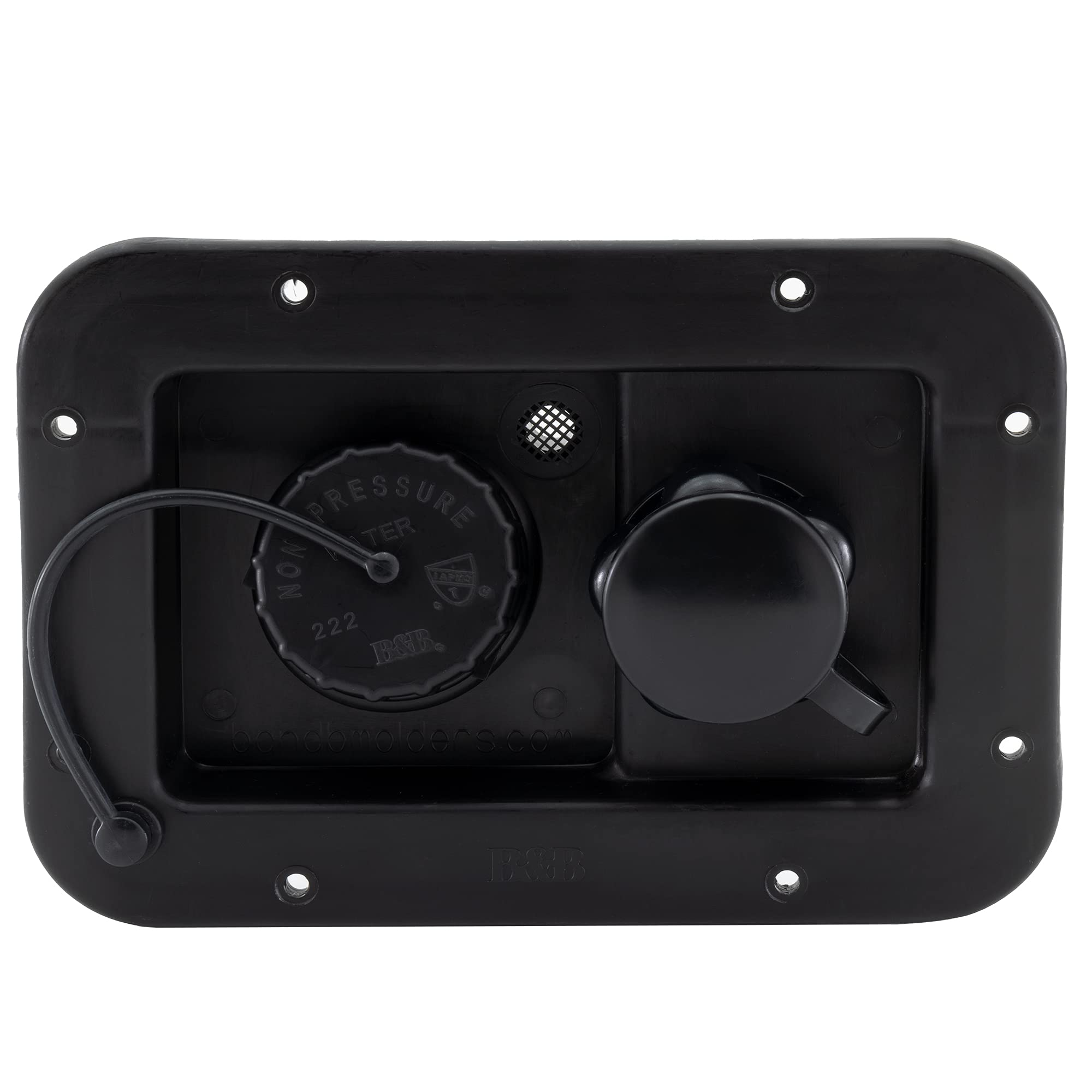 RecPro RV City Water Fill and Gravity Fill Hatch Combo | Black or White (Black) | Made in USA