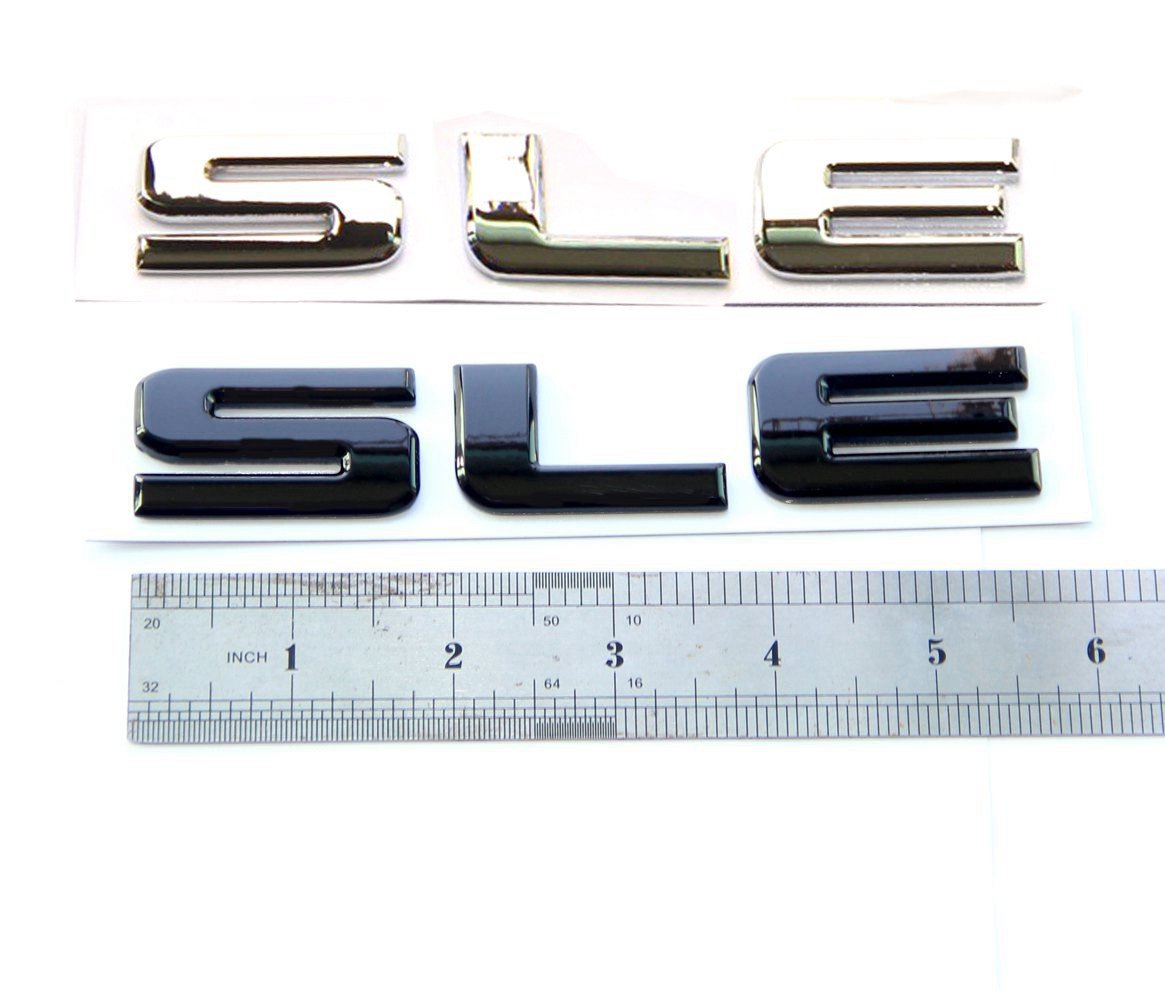 Yoaoo 2Pack Oem Chrome Sle Letter Nameplate Emblems Badges Compatible With Sierra Denali Glossy