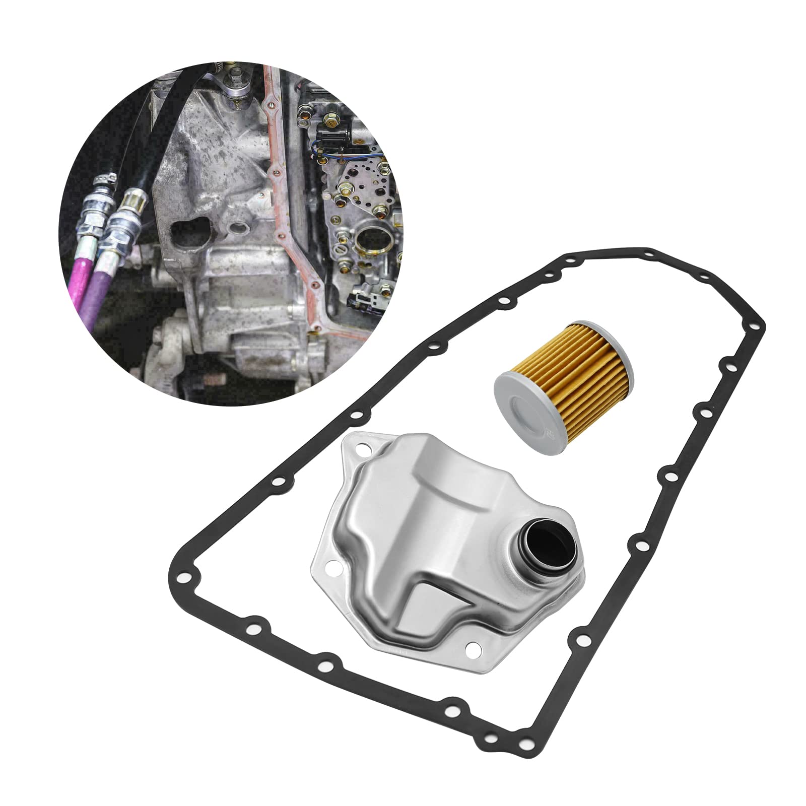 31728-1XF03 Transmission Oil Filter with Gasket CVT Auto Transmission Filter Kit Replacement for Nissan 2007-2017 Altima Juke Nv