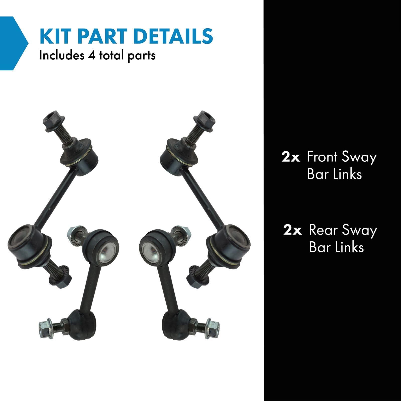 Trq Front & Rear Sway Bar Stabilizer Link Set Compatible With 2007-2015 Mazda Cx-9