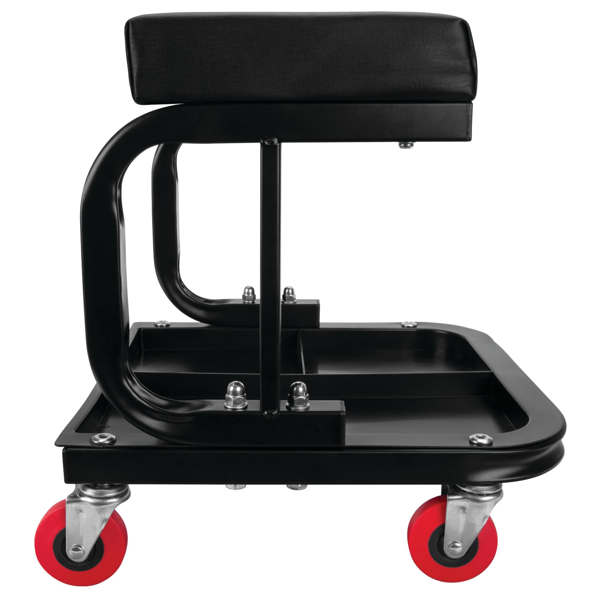 Performance Tool W85007 C-Frame Creeper Rolling Work Seat with Tool Tray for Mechanic Garages and Workshops, Black, 11.5 x 12.5-inch Tray