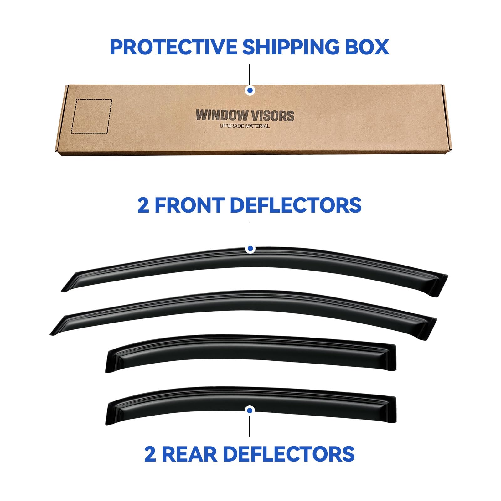 Window Visors Rain Guards Shield for 2005-2010 Hyundai Sonata, Out-Channel Window Vent Wind Deflectors Visors Shades for 05-10 S