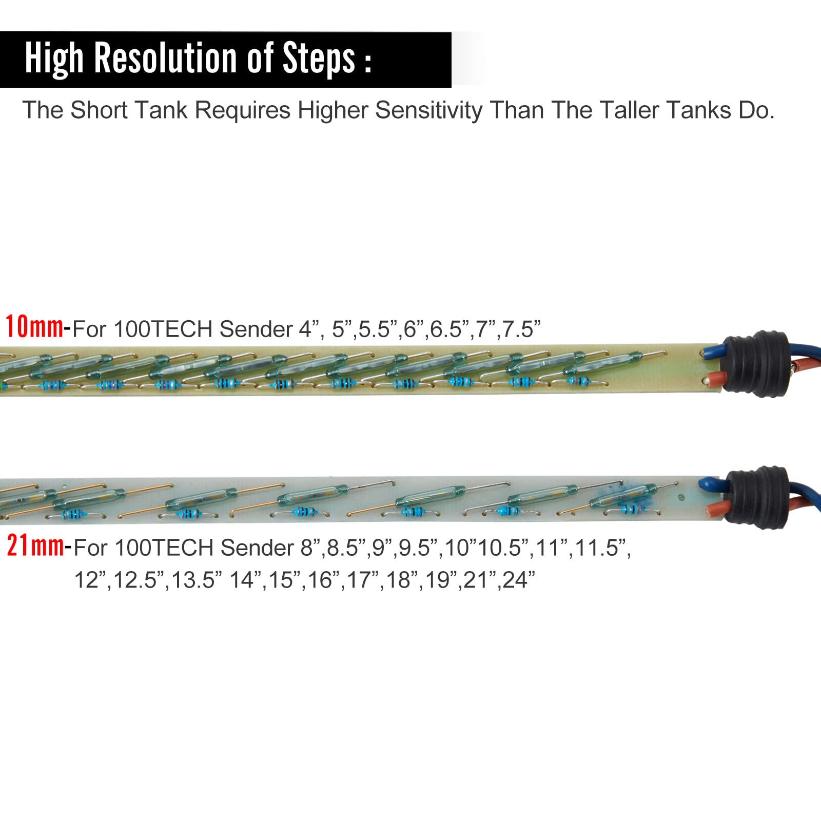 100TECH Marine Fuel Sending Unit 7.5''(190mm) 240-33ohms Boat Fuel Tank Sender Unit RV Gas Gauge Water Level Sensor