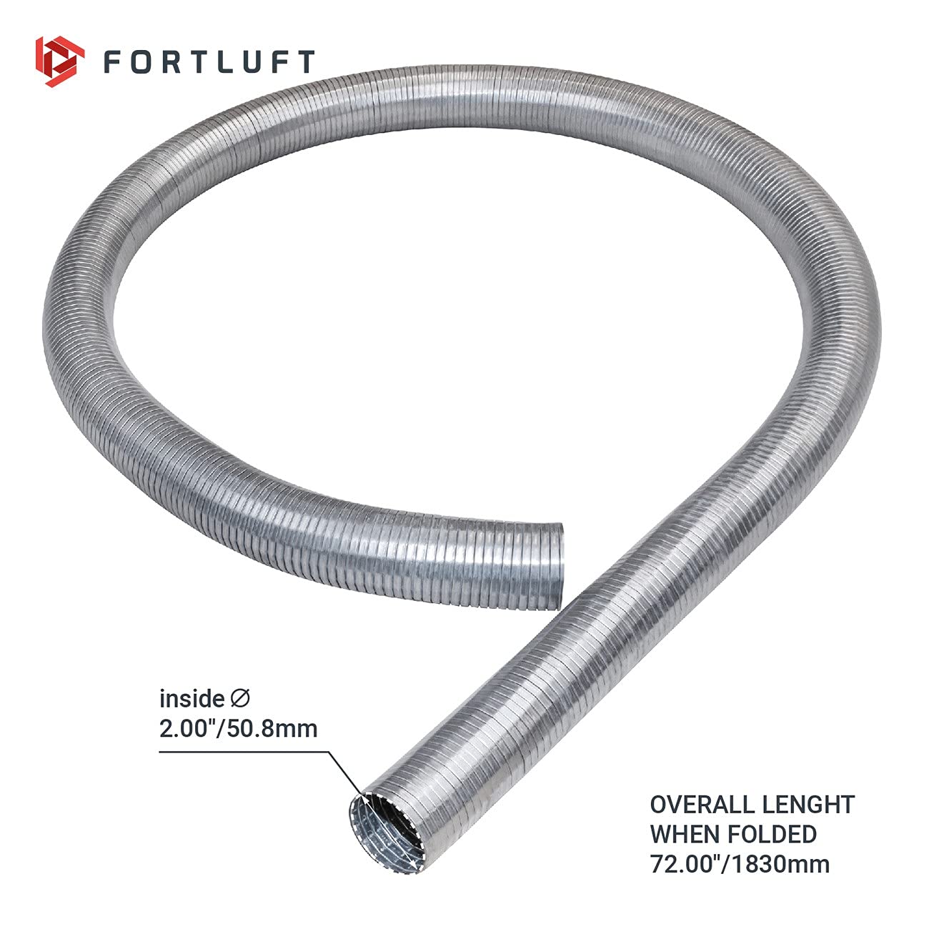 Fortluft Exhaust Flex Pipe (Flex Tube, 2.00''X72.00''/50.8X1830Mm)