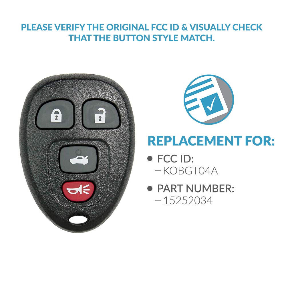 Keyless2Go Replacement For New Keyless Entry Remote Car Key Fob For Select Malibu Cobalt Lacrosse Grand Prix G5 G6 Models That U