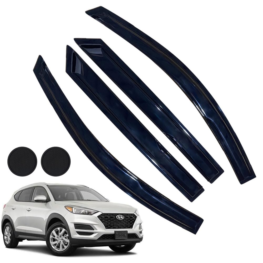 Rain Guards For Hyundai Tucson Sel 2016-2021, Tape-On Side Window Deflectors For Hyundai Tucson, Window Visors For Hyundai Cars,