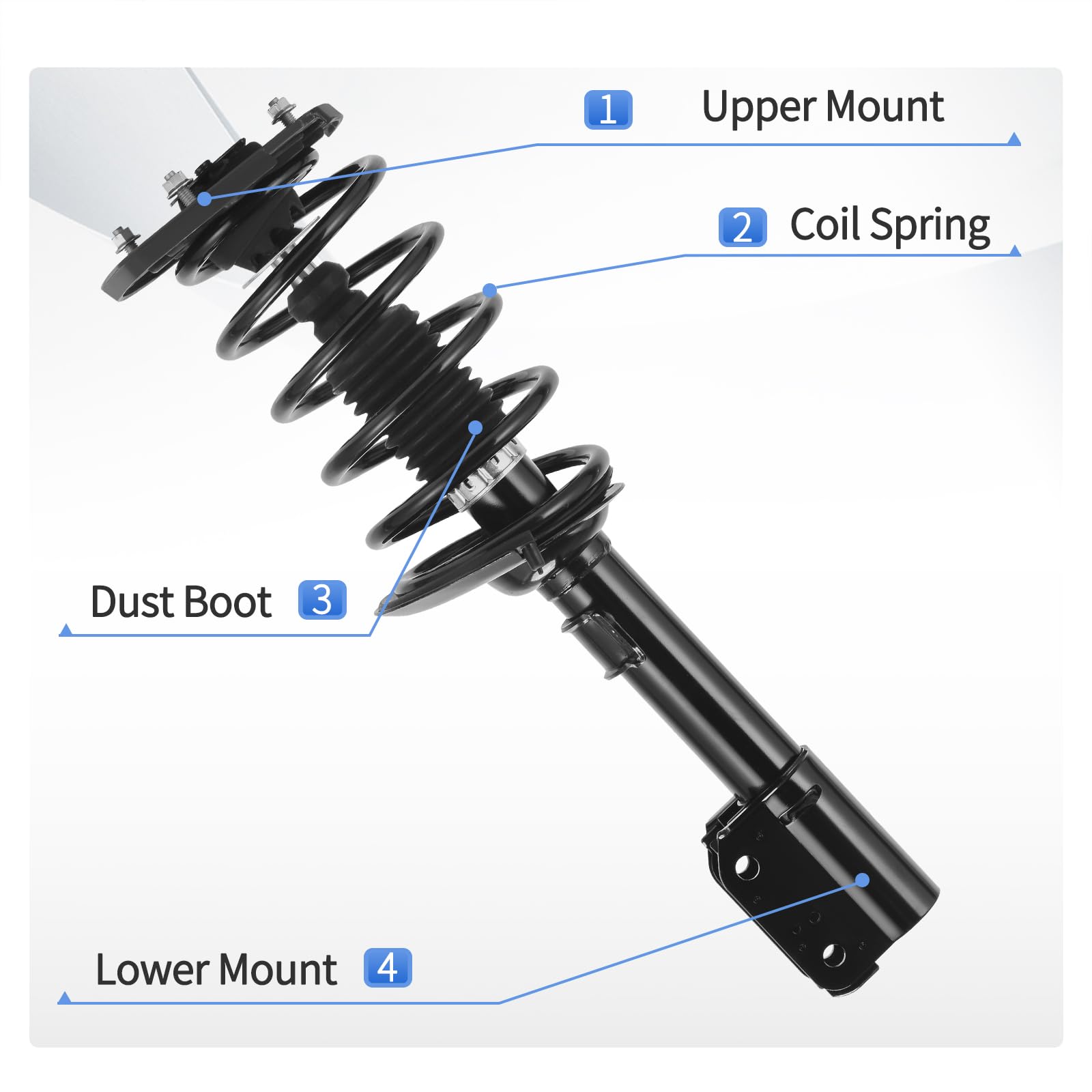 Yitamotor Rear Complete Strut Quick Struts Shocks And Coil Spring Assembly Compatible With 2004-2013 Chevrolet Impala