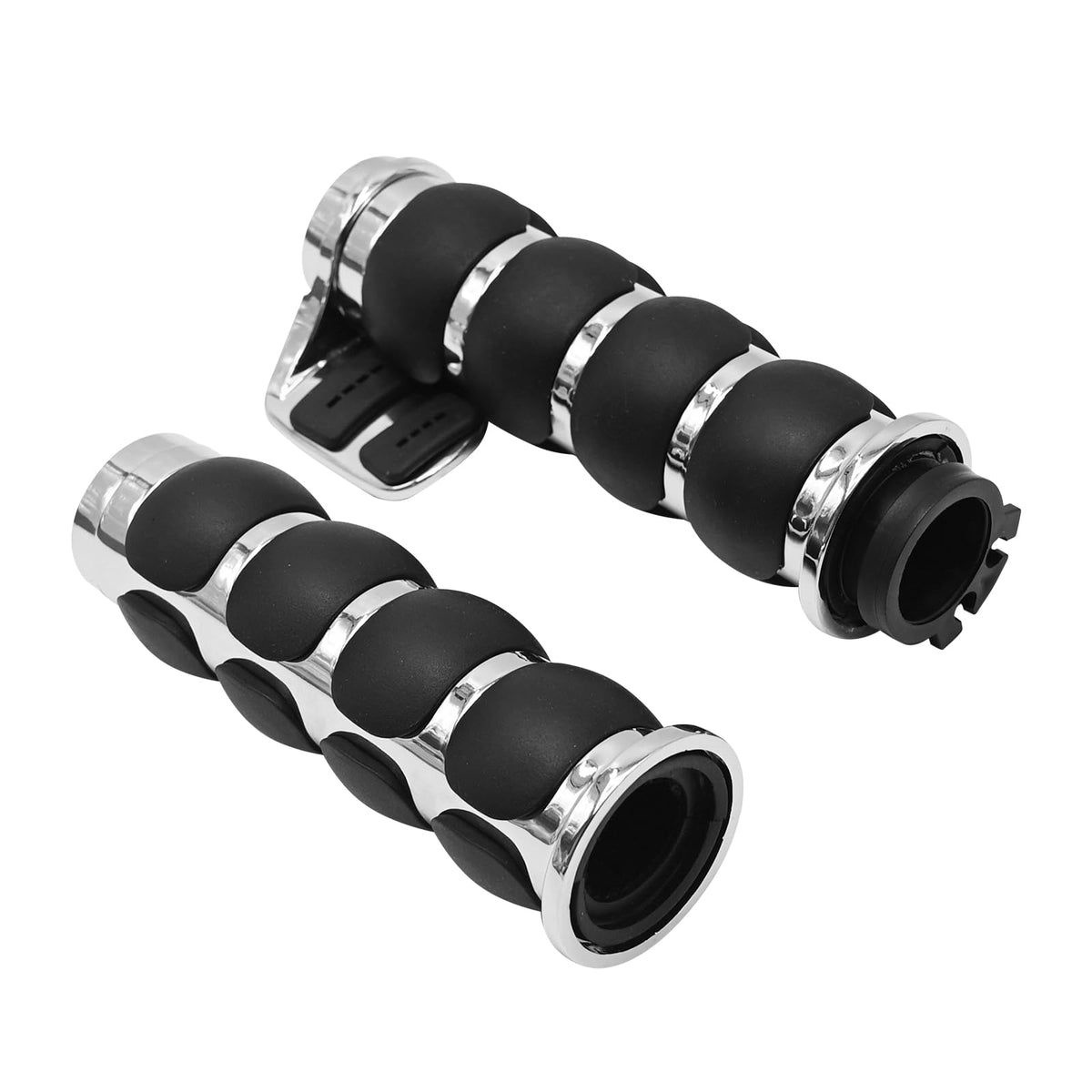 EATAKWARD 1 Inch Motorcycle Handlebar Grips 25MM Universal Non-Slip Handlebar Throttle Grips w or Throttle Assist Black Chrome R