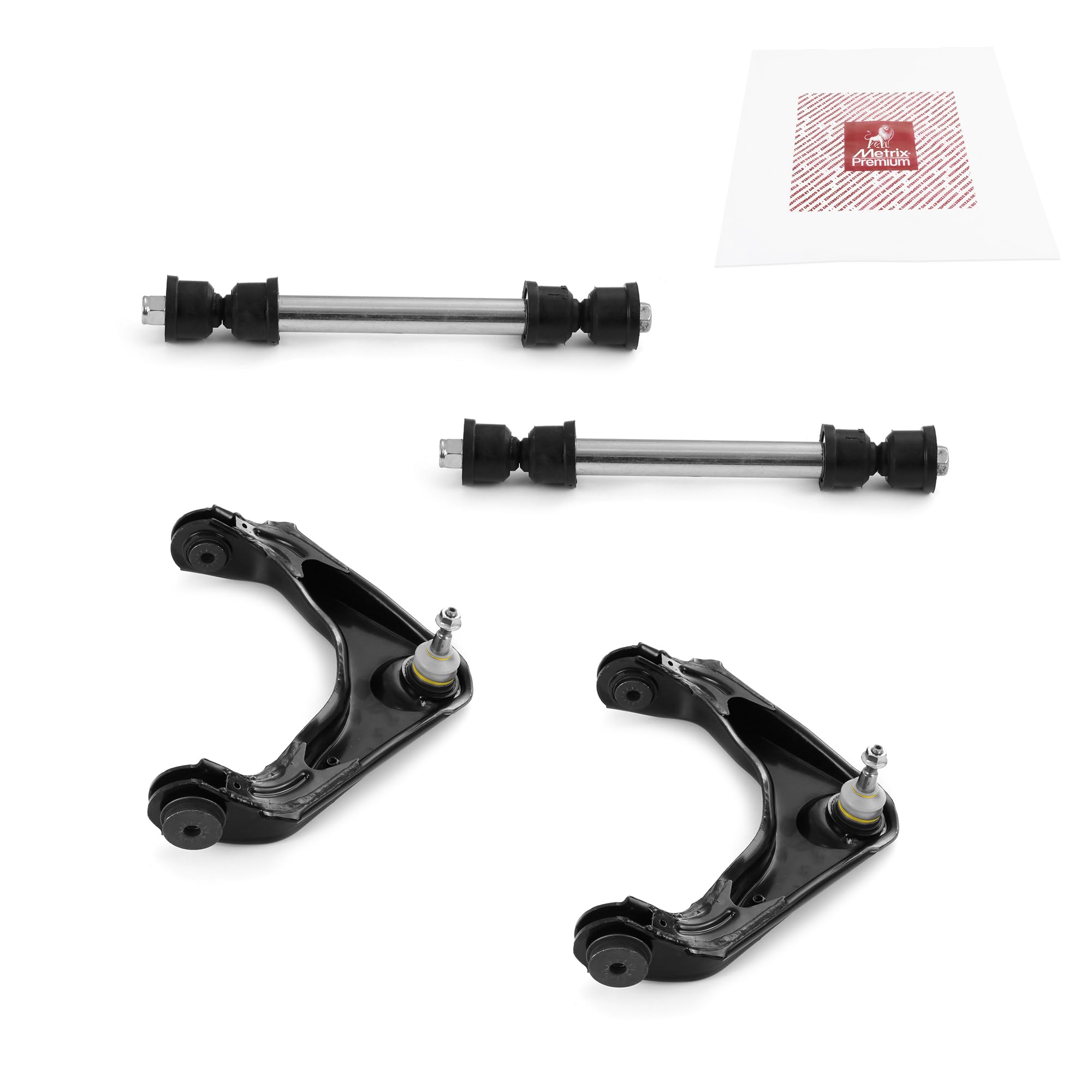 Metrix Premium Chassis Parts - 4 Pc Front Upper Control Arm & Front Sway Bar Stabilizer End Link Kit Fits 02-06 Chevrolet Avalan