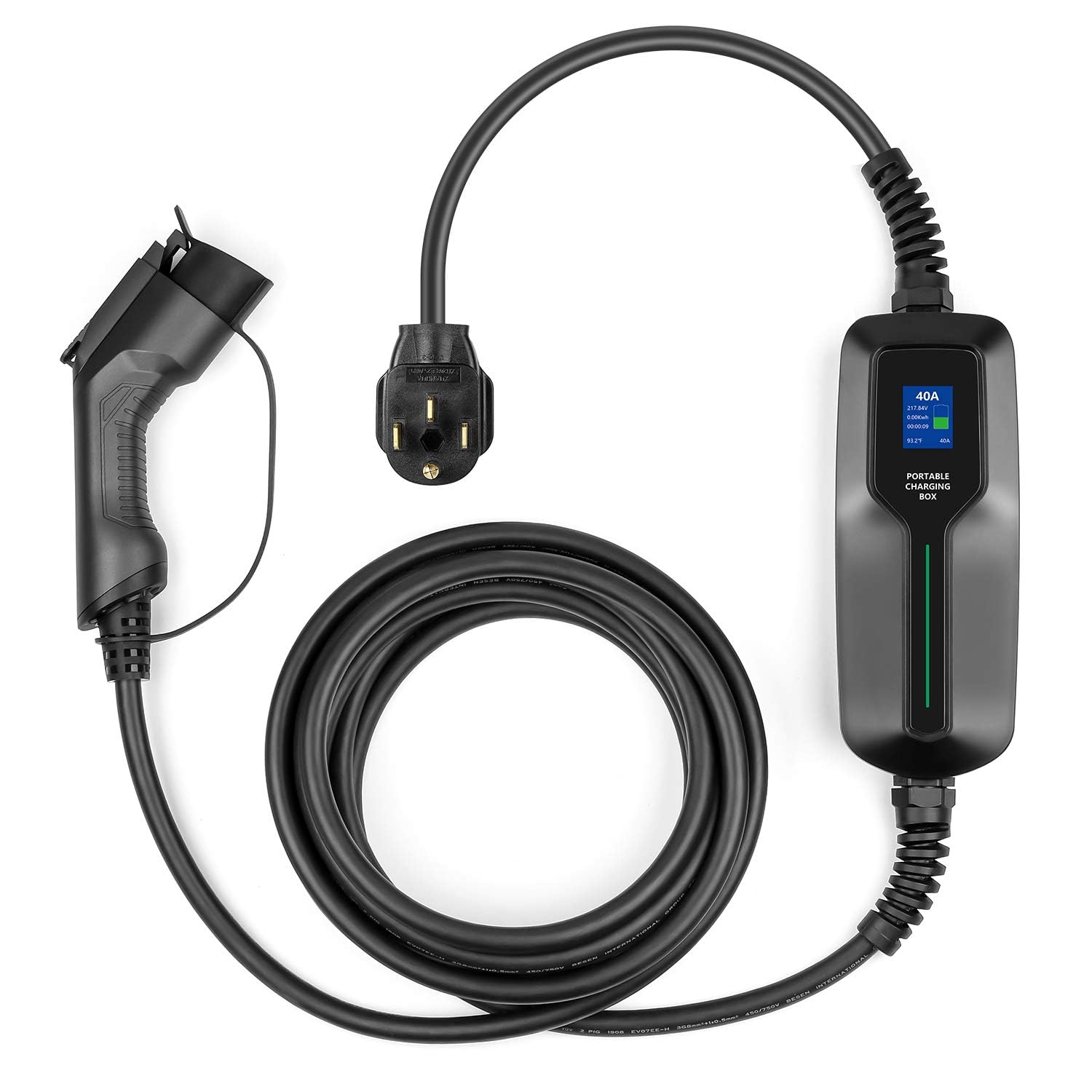 LEFANEV 40Amp EV Charger Level 2,25ft NEMA 14-50 9.6KW Portable Electric Vehicle Charging Station for Electric and Hybrid Vehicl