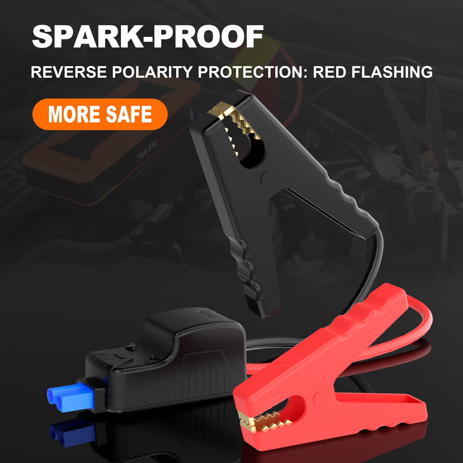 Sypom Car Jump Starter, 4000A Peak Battery Jump Starter (For All Gas Or Up To 10L Diesel), Portable Battery Booster Power Pack, 12V Auto Jump Box With Led Light,Power Bank, Usb Quick Charge