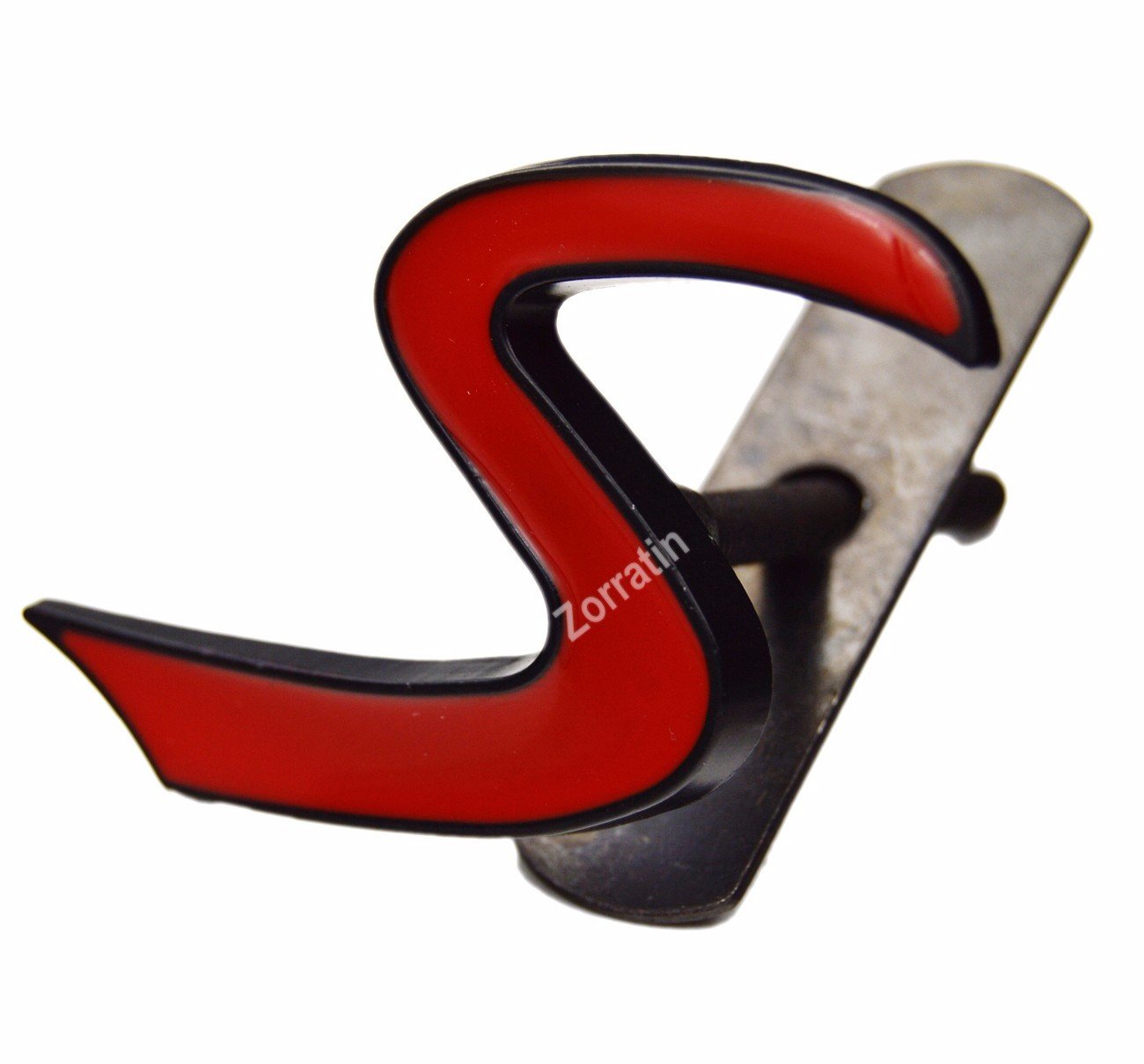 Metal Black Outlining Red S Lettering Front Grille Grill Chrome w/Mount Emblem Badge for Mini Cooper R50 R53 R55 R56 R57 R59 F56