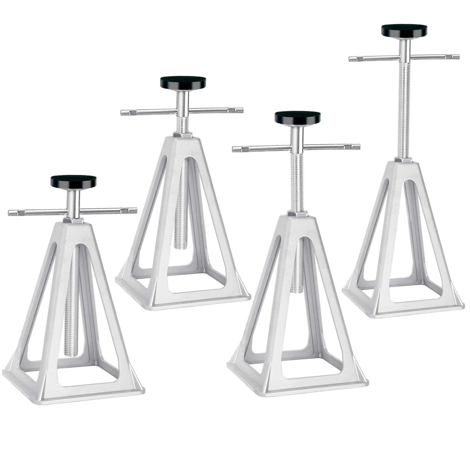 RV Stabilizer Jacks Set of 4 - Aluminum Trailer Jack Stands for Travel Trailers & RVs, Supports Up to 7500 Lbs, Adjustable from 