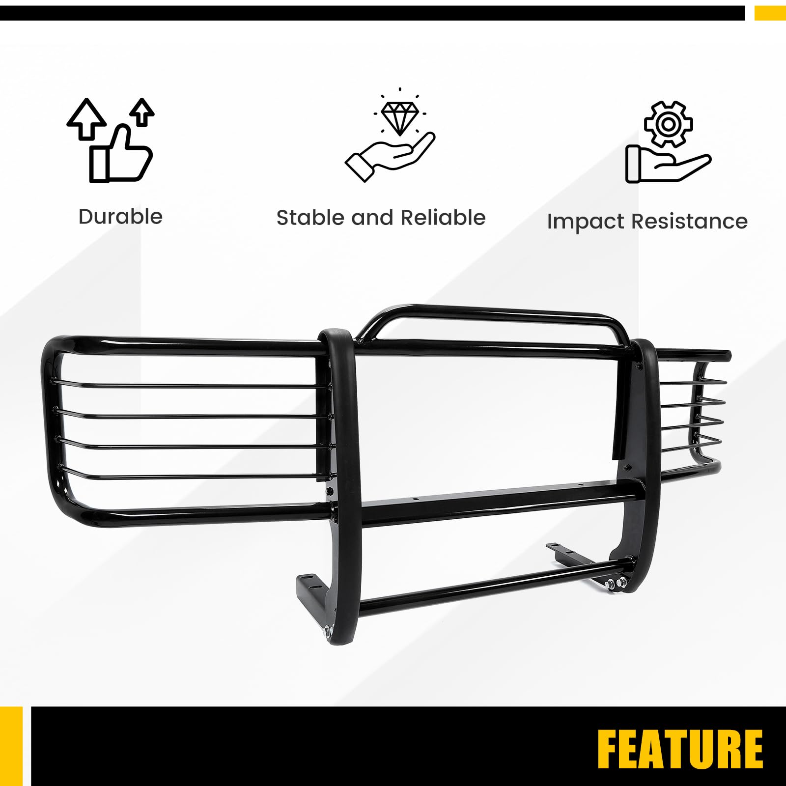 KUAFU Front Grille Brush Guard Compatible with 1988-1999 Chevy/GMC C/K Series 1500 2500 3500, 1992-1994 Blazer, Jimmy, 1995-1999