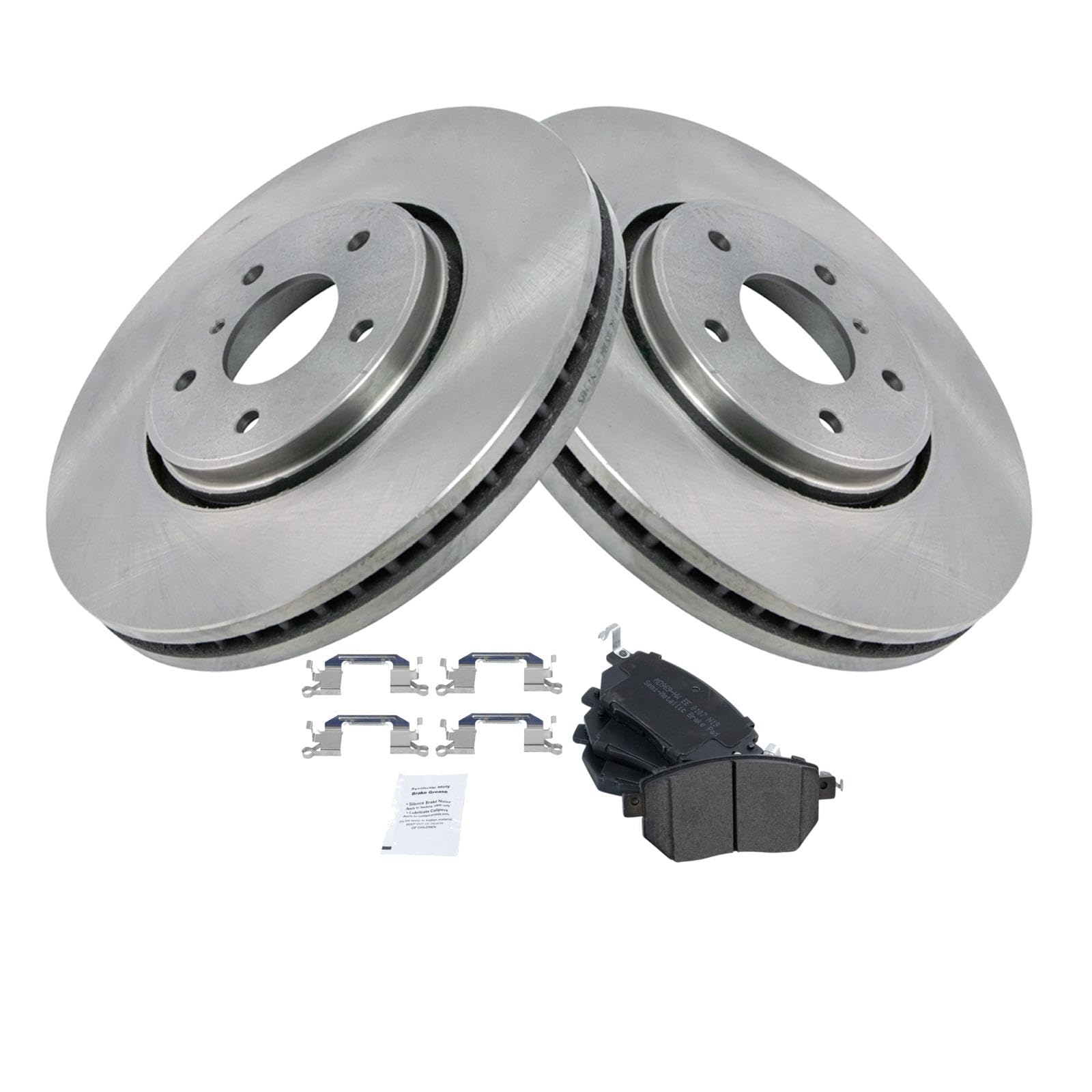 Trq Front Brake Pad & Rotor Kit Brake Pads Brake Rotor Semi-Metallic Compatible With 2005 Infiniti Fx35 Fx45