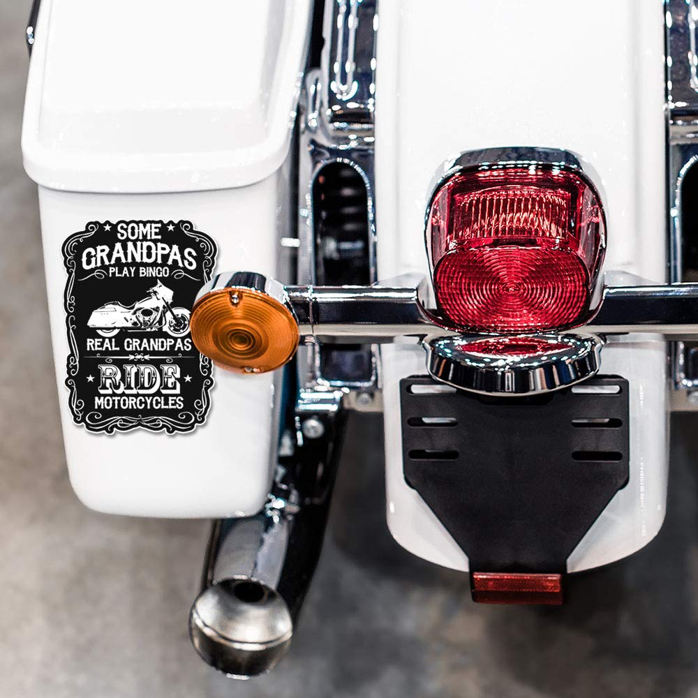 Real Grandpas Ride Motorcycles 7 Inch Decal For Cars, Trucks, Motorcycles, Boats & Laptops - Sticks To All Flat Surfaces Includi