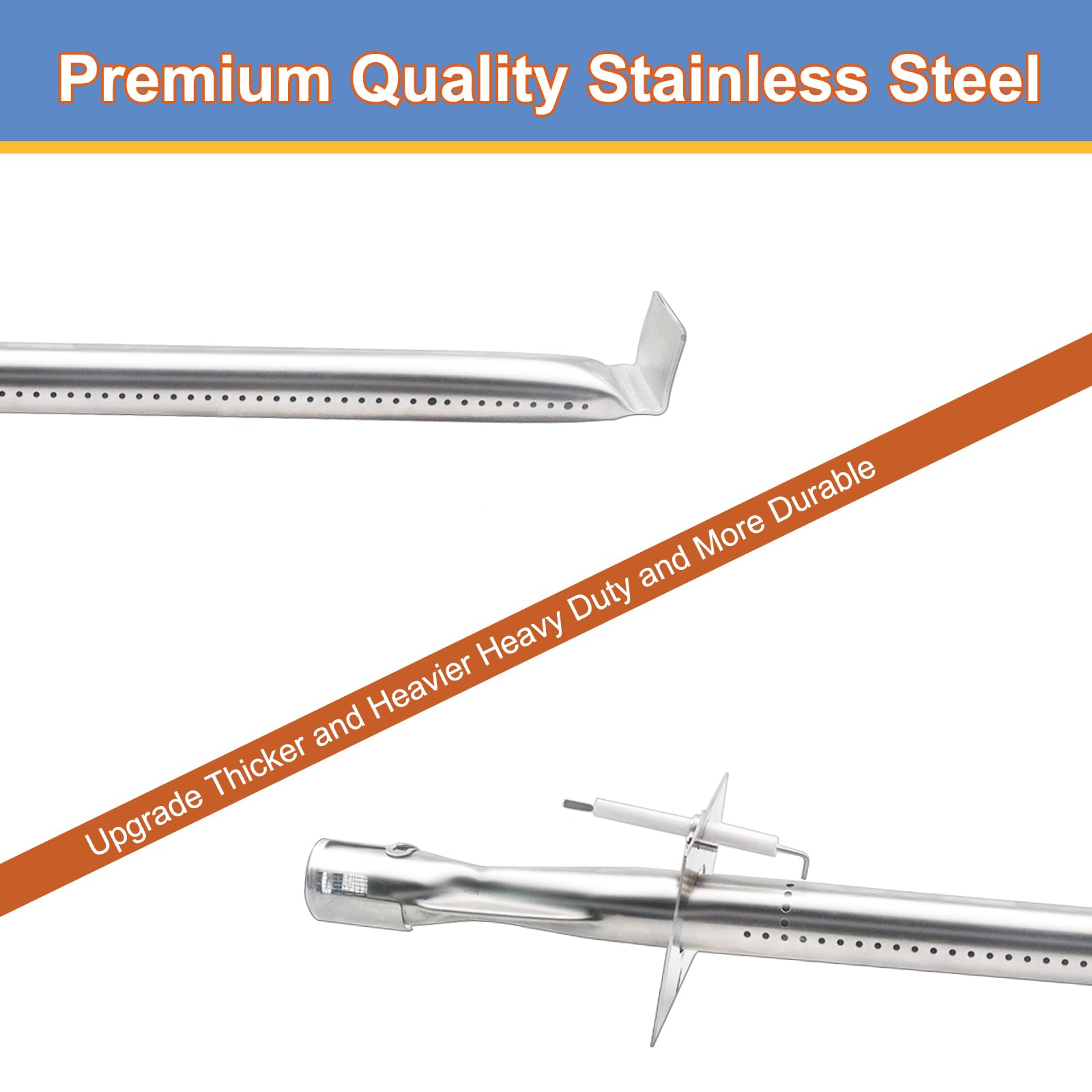 13001 Stainless Steel Vermont Castings Grill Burner, Pipe Burner Tube Replacement Parts For Jenn Air And Great Outdoors Gas Gril