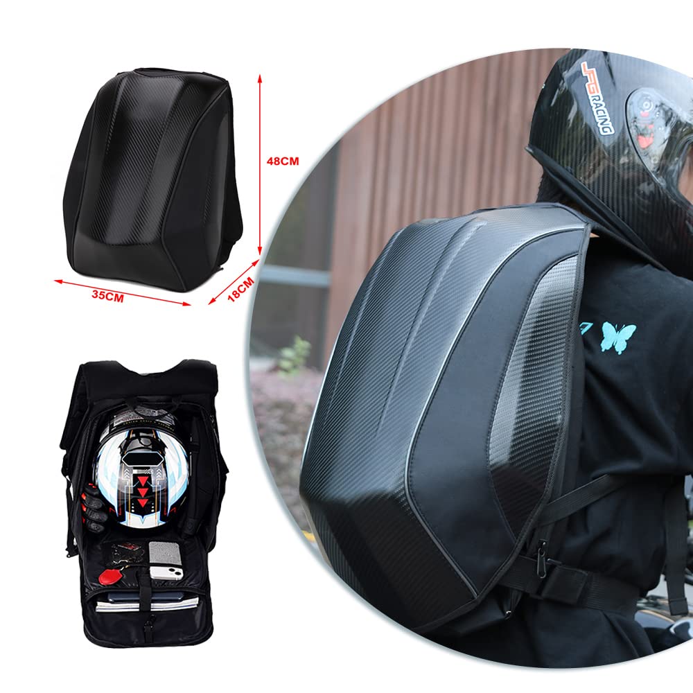 Motorcycle Backpack Waterproof Hard Shell Helmet Backpack Carbon Fiber Riding Backpack For Men Motorcycle Accessories