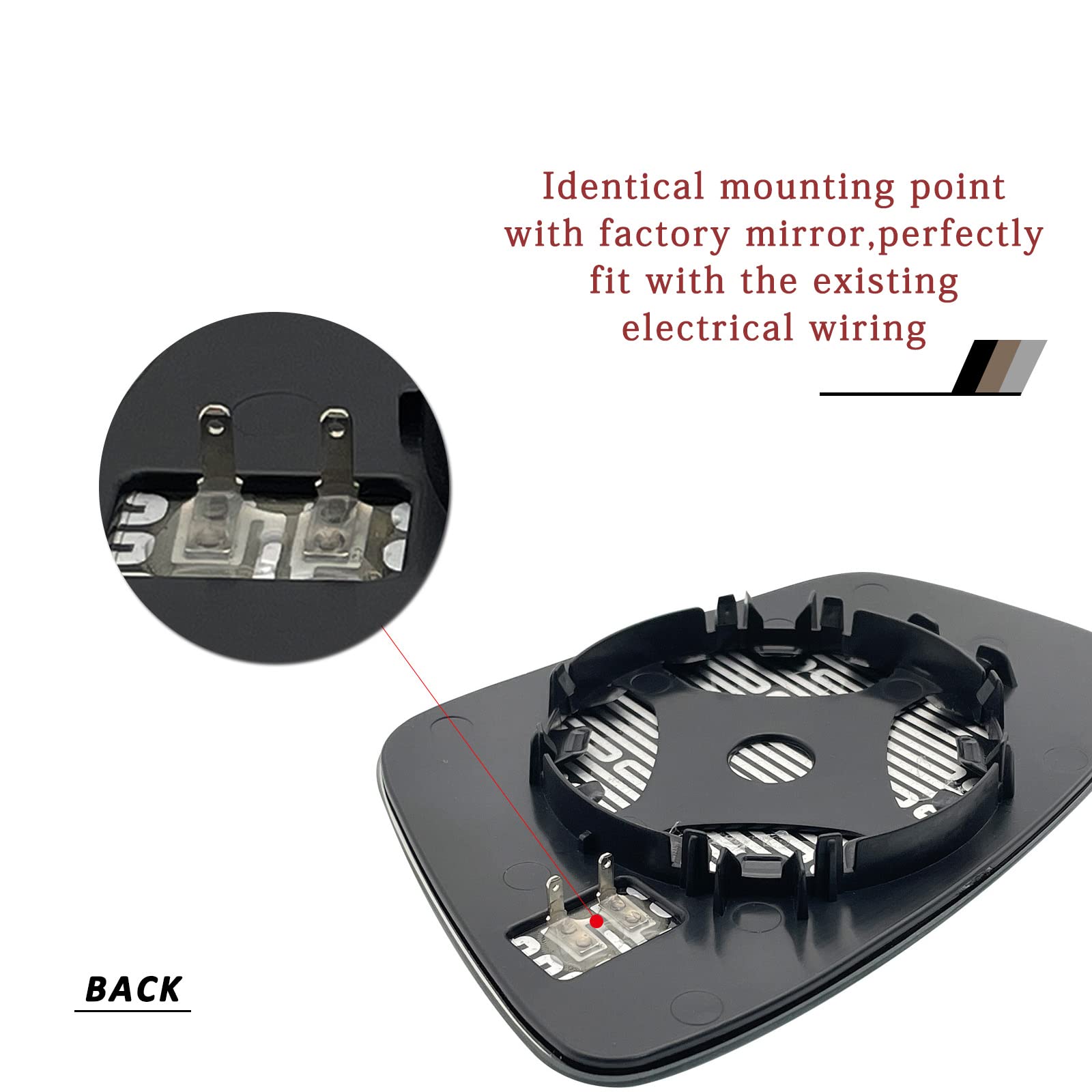 Passenger Side Mirror Lower Glass Replacement For 2011 2012 2013 2014 2015 2016 2017 2018 Volkswagen VW Passat Jetta Beetle - Fo