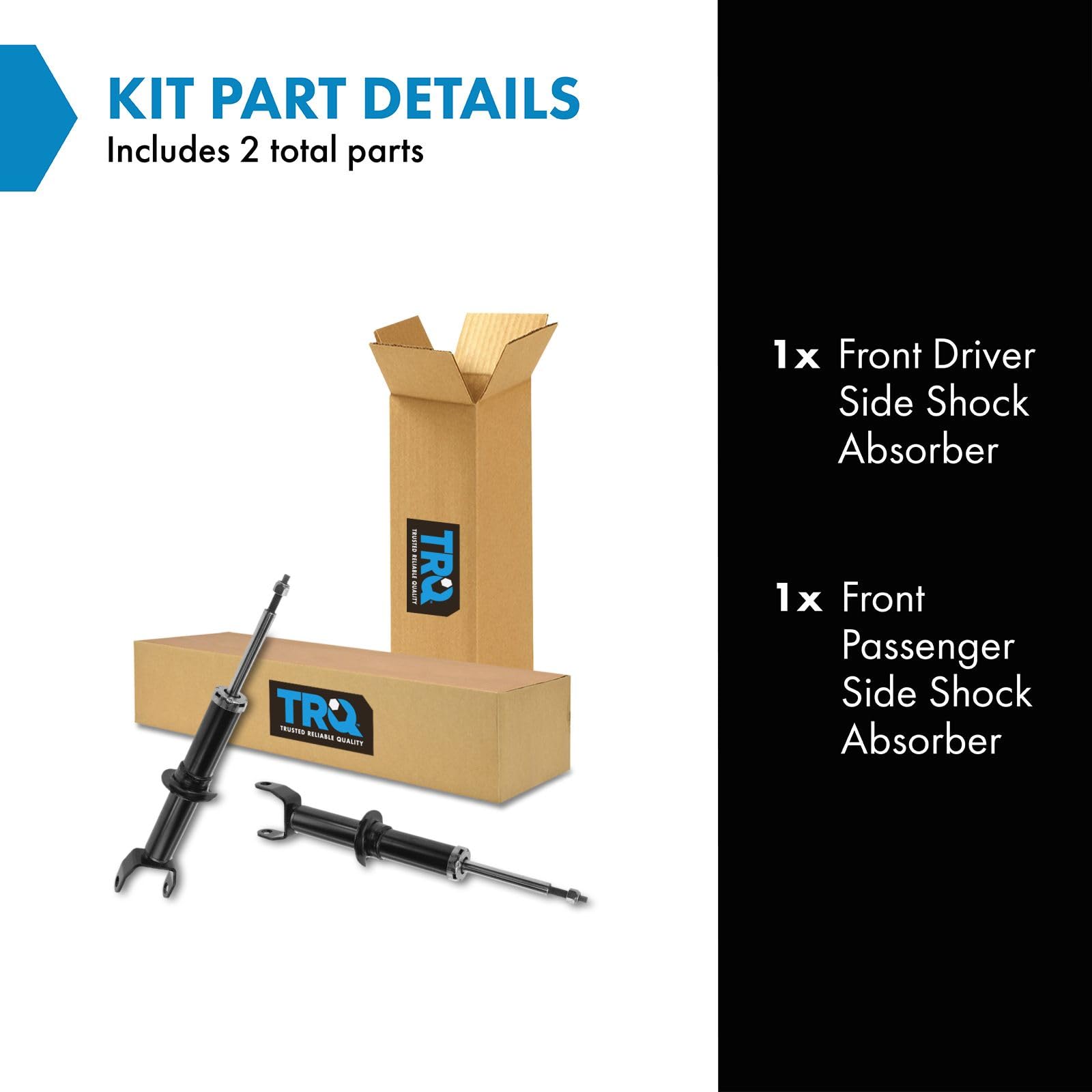 Trq Front Shock Absorber Set Compatible With 2005-2009 Dodge Dakota 2006-2009 Mitsubishi Raider