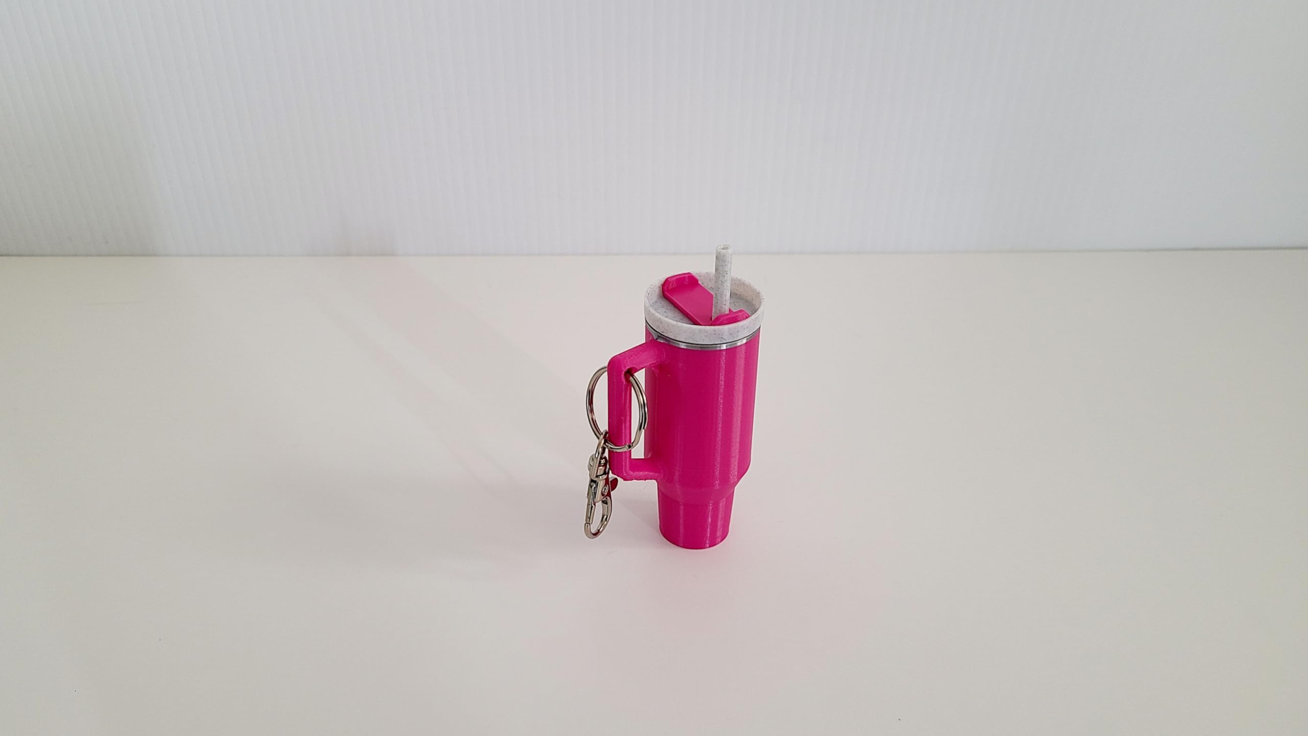 Miniature Stanley Tumbler Cup Replica Keychain - 3D Printed Desk Accessory (3 Pack: Pink)