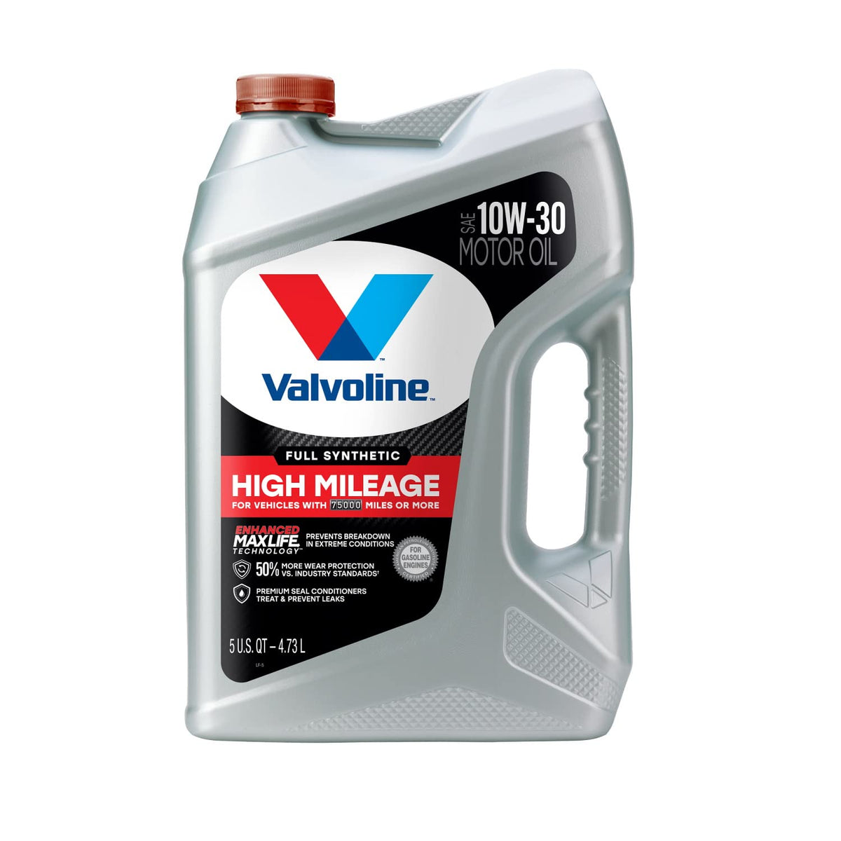 Valvoline Full Synthetic High Mileage With Maxlife Technology Sae 10W-30 Motor Oil 5 Qt