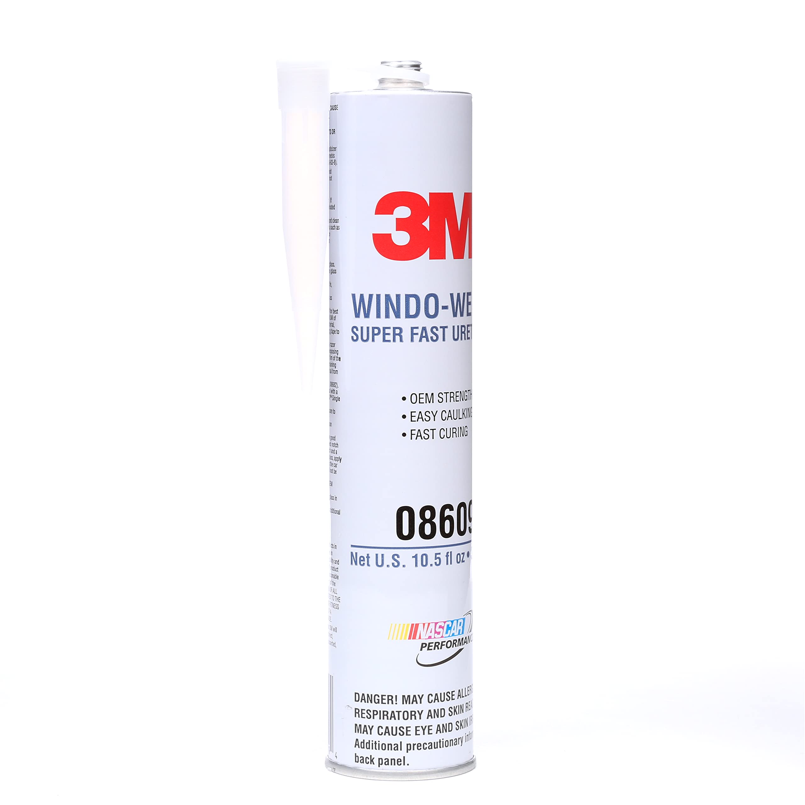 3M Windo-Weld Super Fast Urethane Cartridge, 10 oz, Black - Ideal for Automotive and Home Repairs