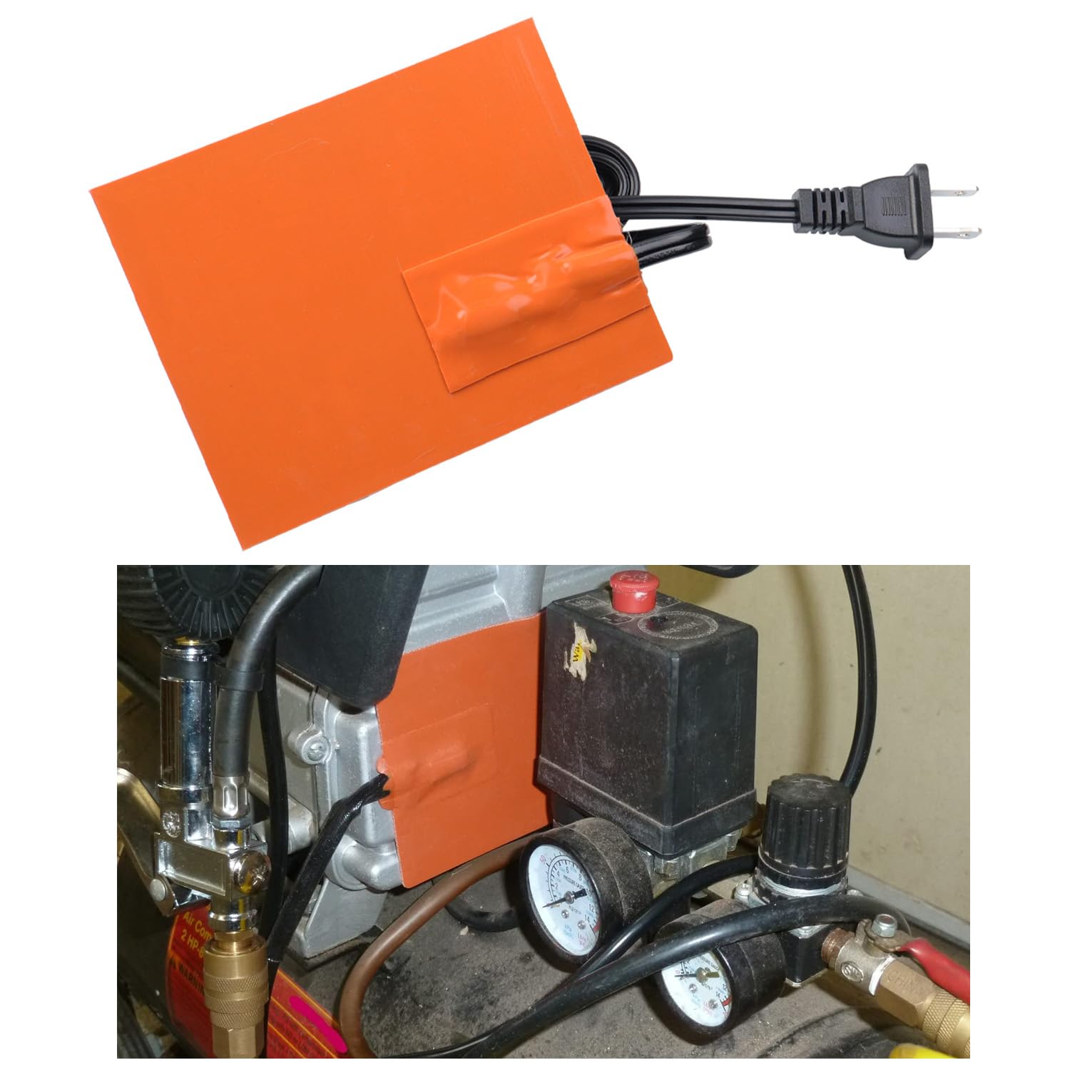 4 x 5in Car Engine Silicone Pad Heater - Self-Adhesive, Oil Pan Heater Pad Car Truck Oil Pan Heater Pad for Metal Surface with 1