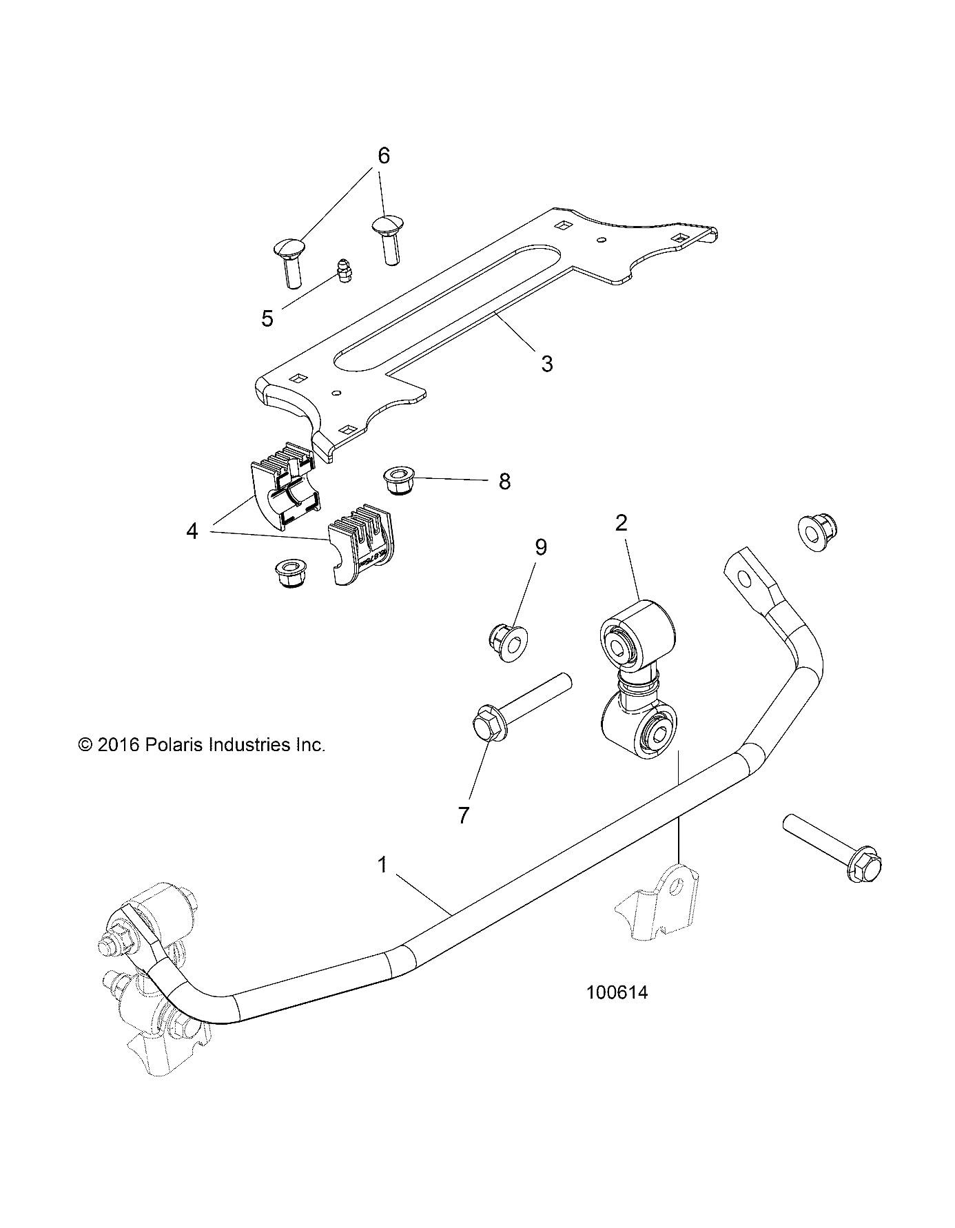 Polaris Rzr Link Stabilizer Bar Assembly, 4 Mm, Genuine Oem Part 1543406, Qty 1